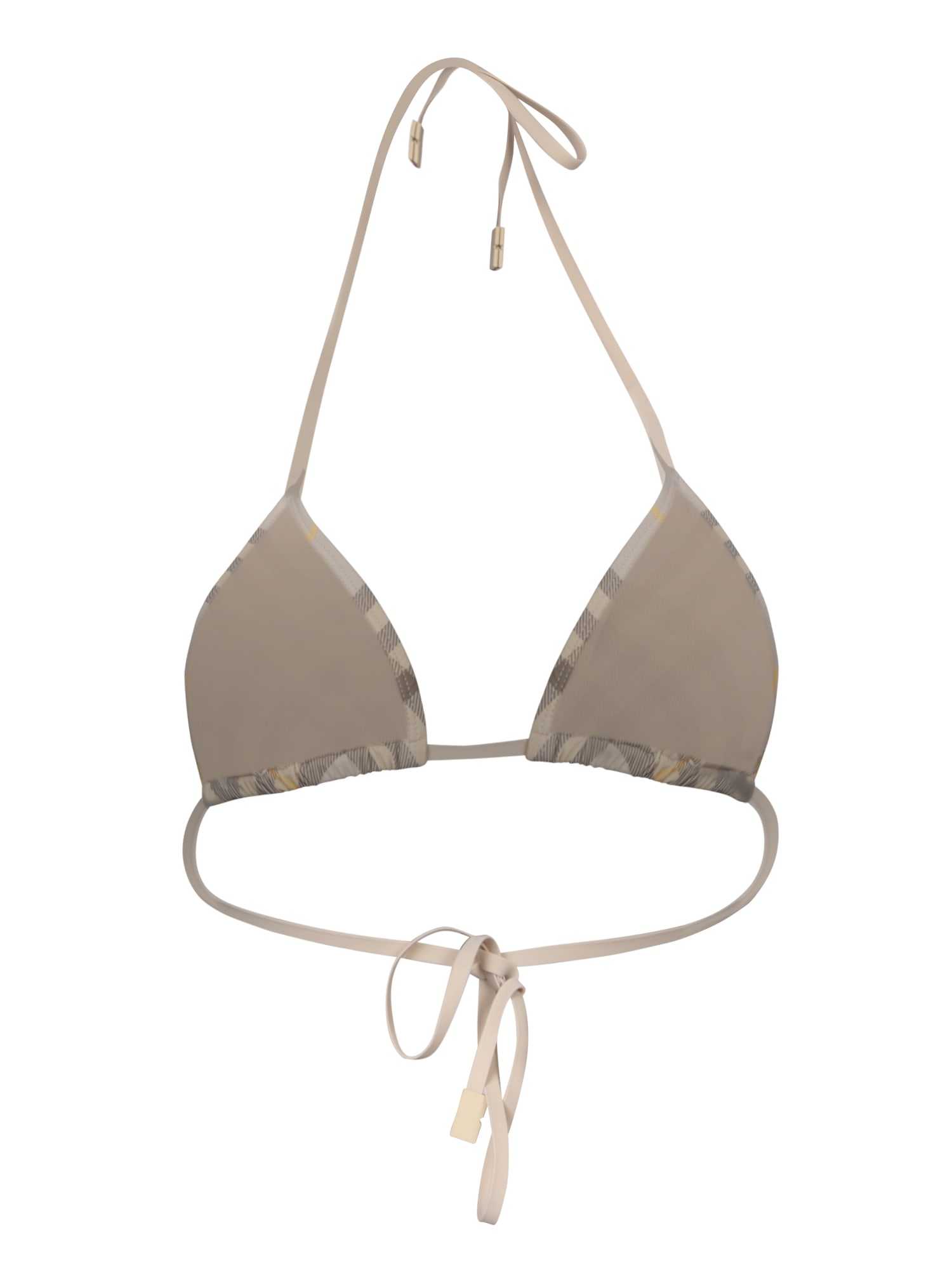 Shop Burberry Beige Check Triangle Bikini Top