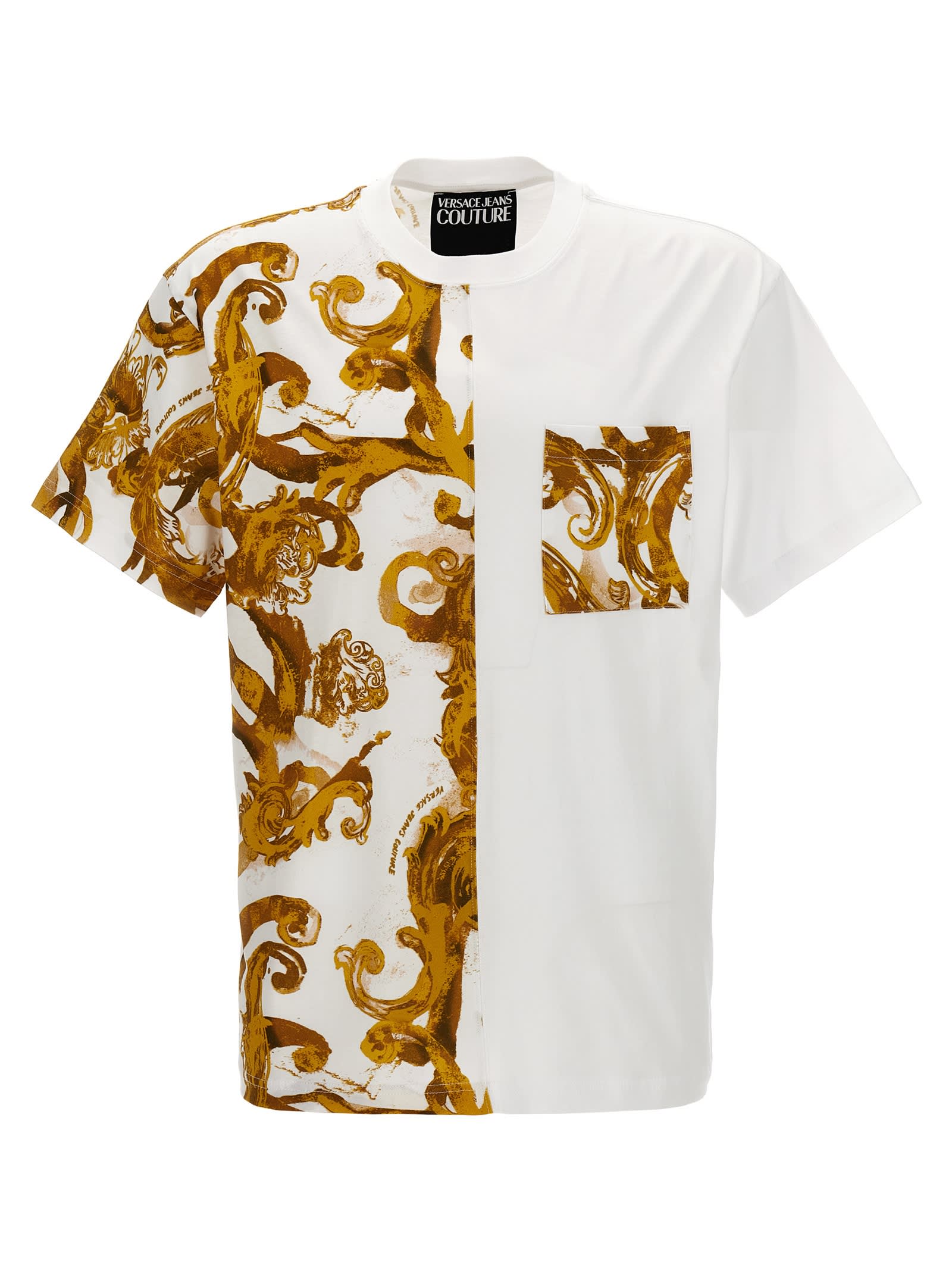 Shop Versace Jeans Couture Contrast Print T-shirt In White