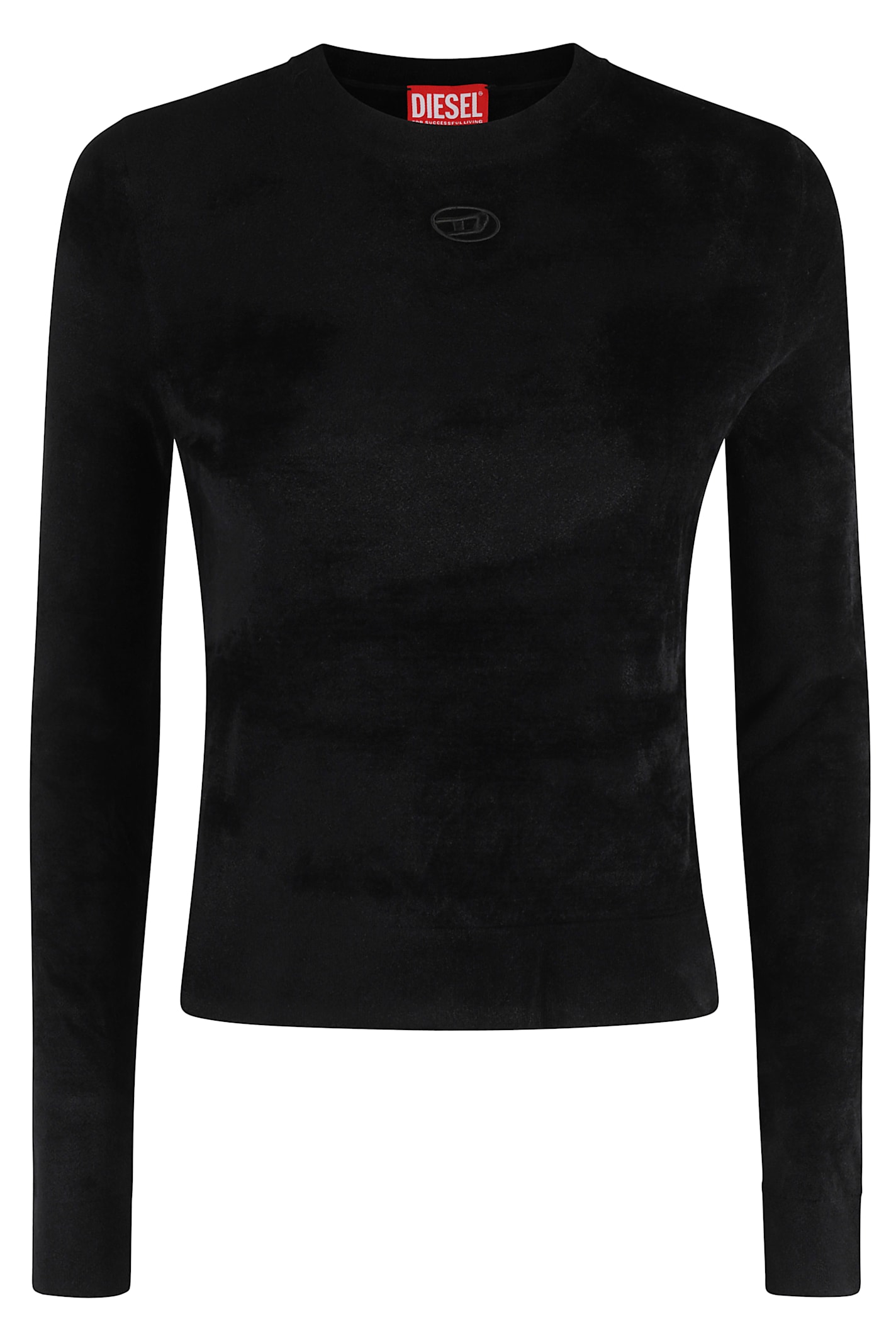 Diesel Soft And Comfortable Chenille Sweatshirt In Black