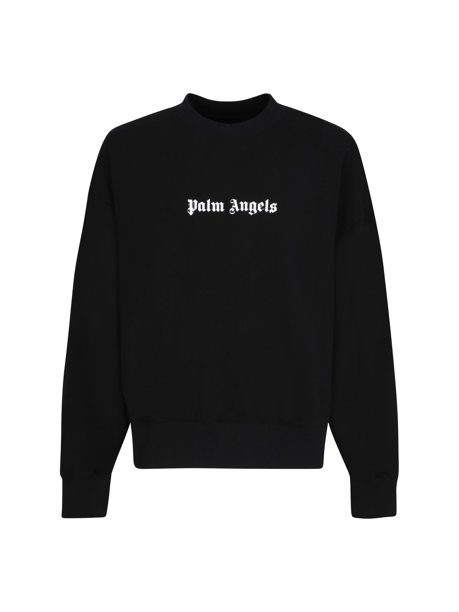 Shop Palm Angels Sweatshirt In Black/white