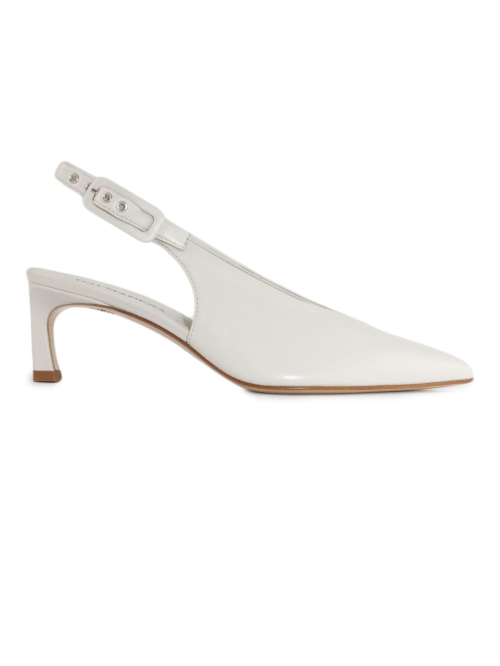 White Leather Vale Pumps