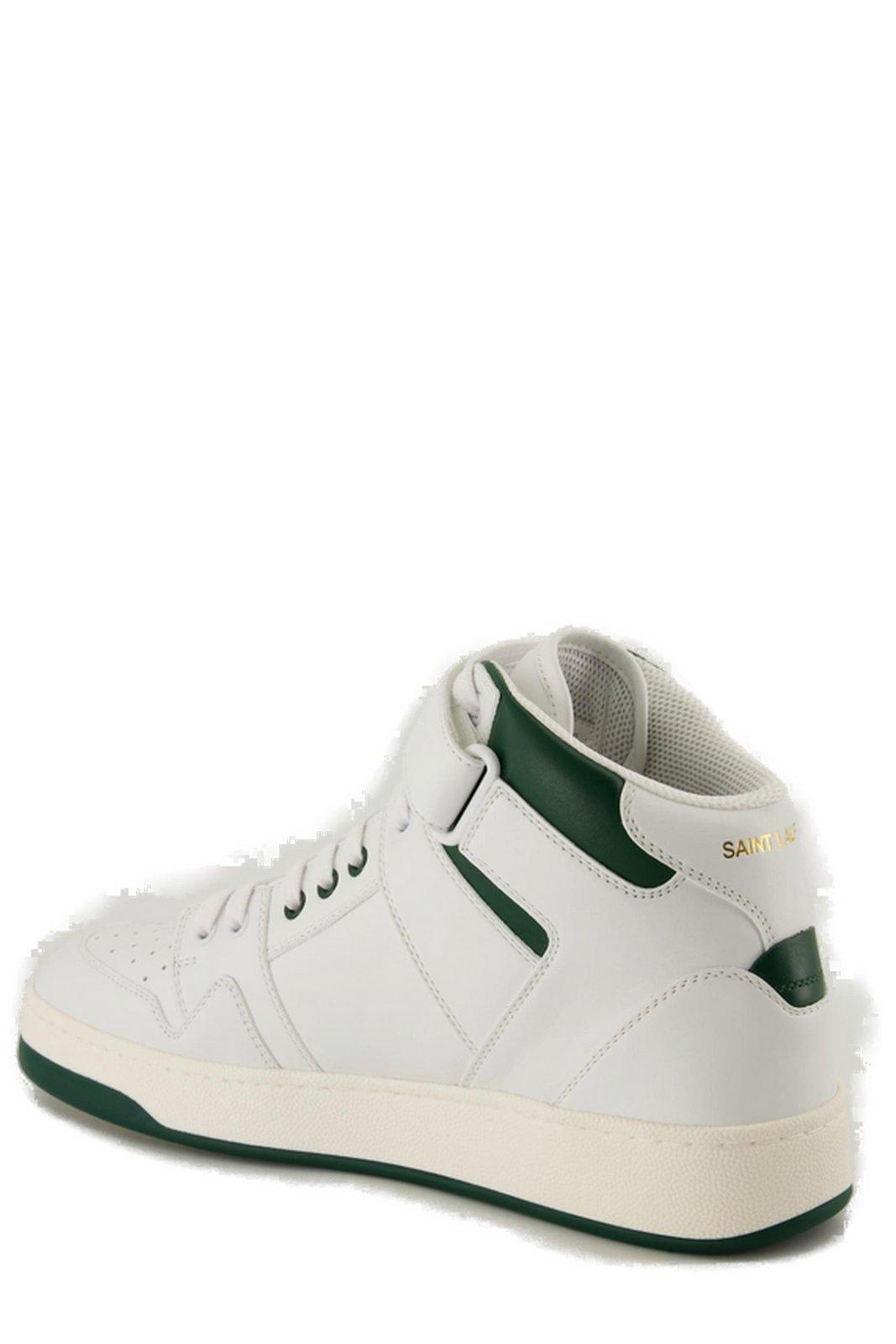 Saint Laurent Lax High-tops Sneakers In Blanc Op/dark Basil