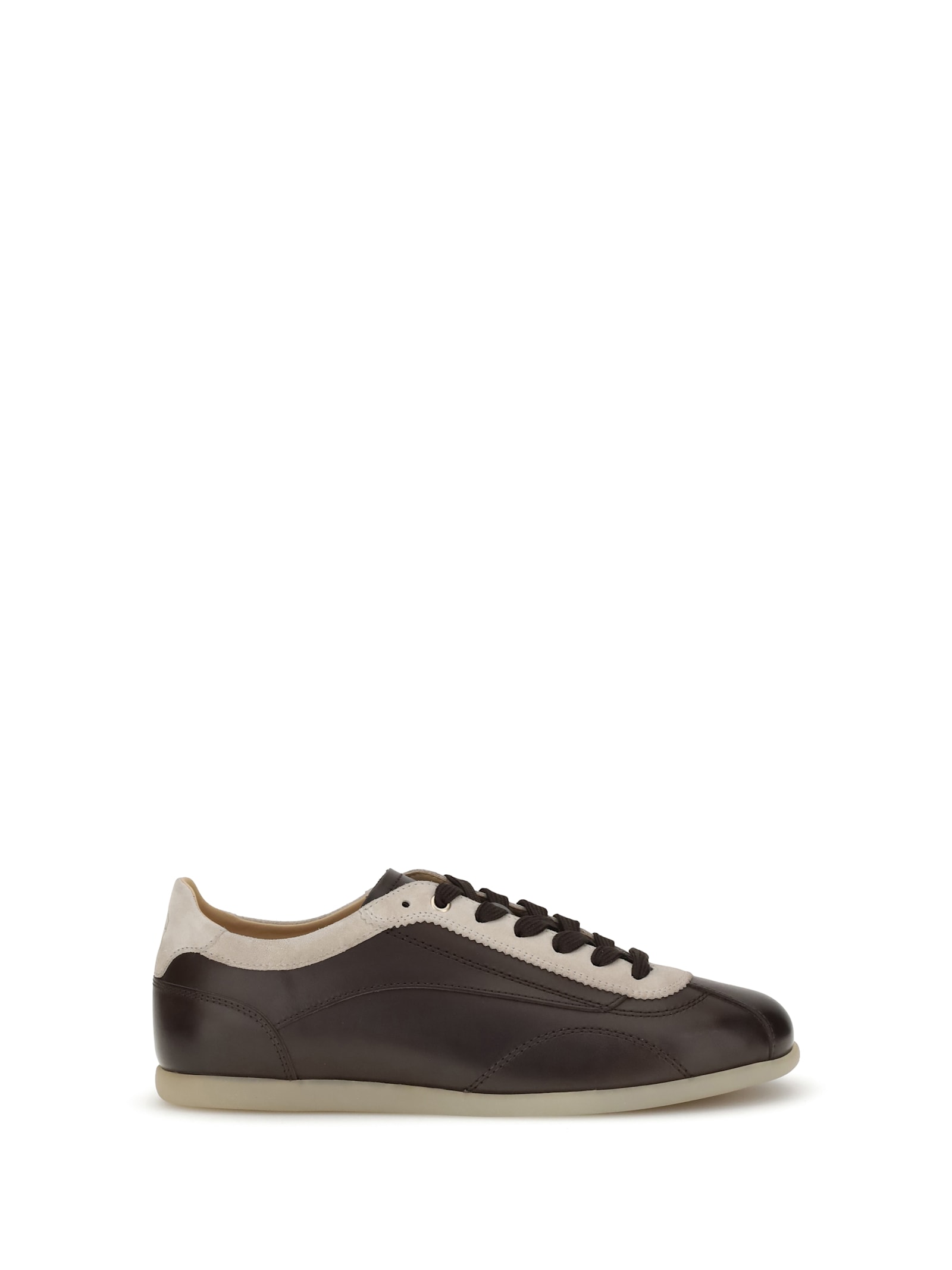 Brunello Cucinelli Men Calfskin And Suede Sneakers In Brown