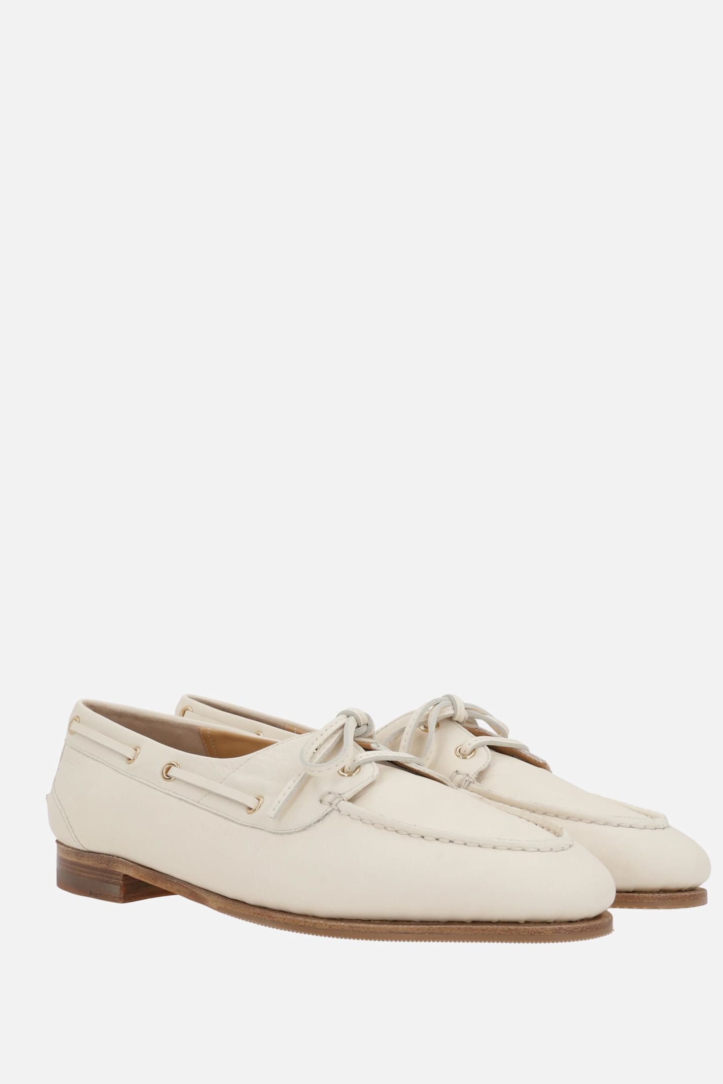 Bally Pathy Laced Loafers In Smooth Leather In Ivory