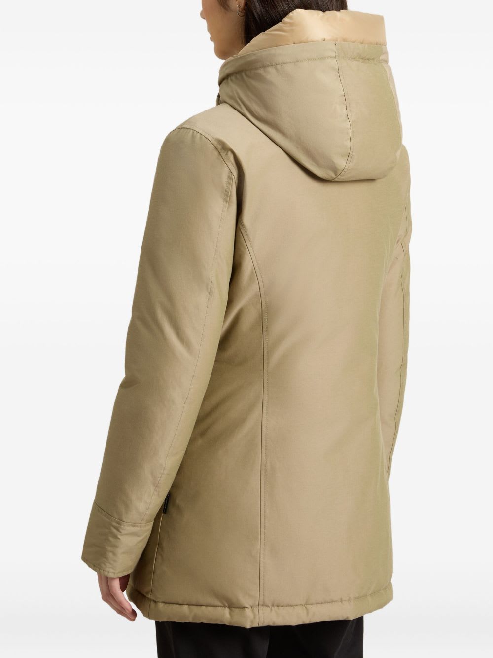 Woolrich Insulated Parka With Hood And Pockets In Neutral