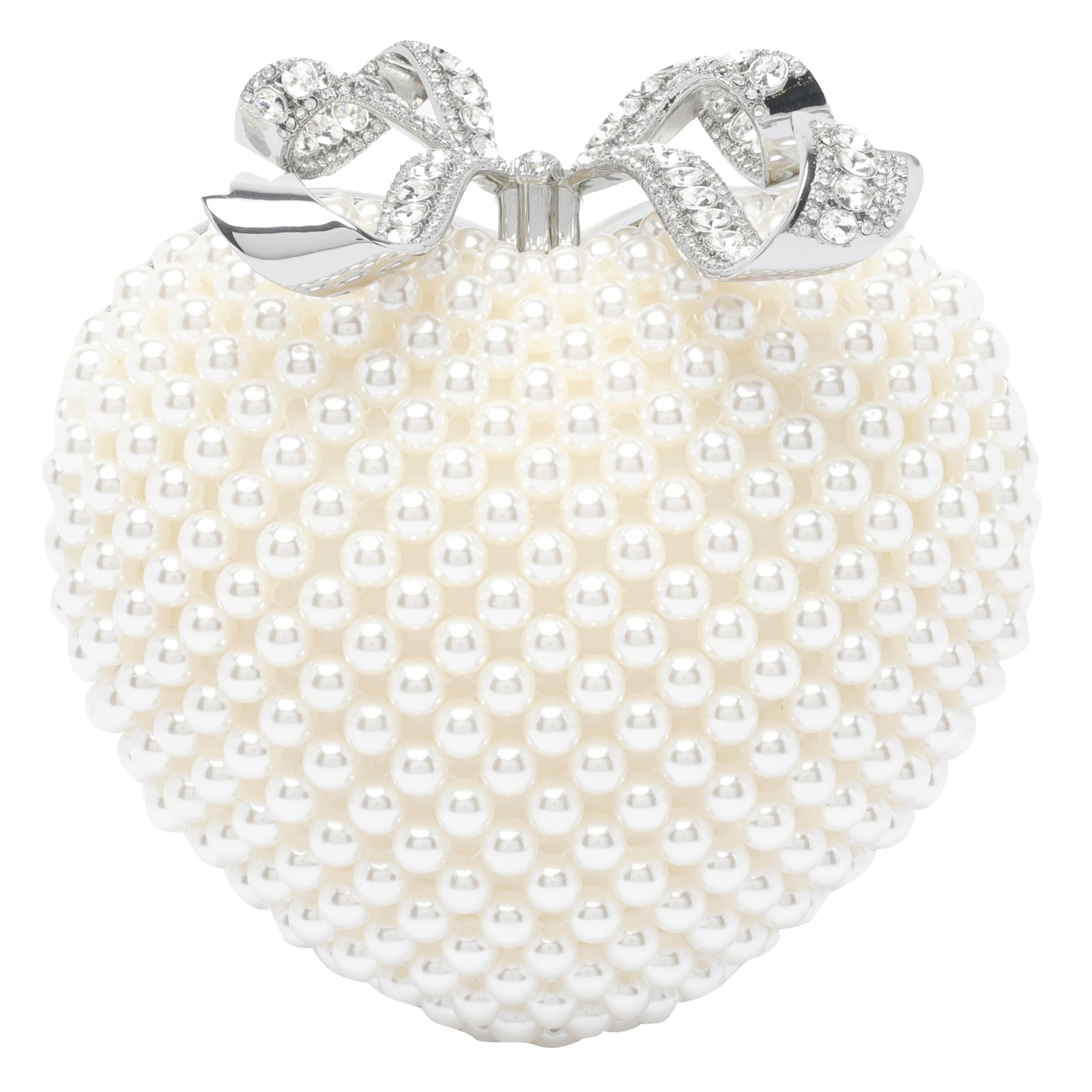 Self-portrait Heart Clutch In White