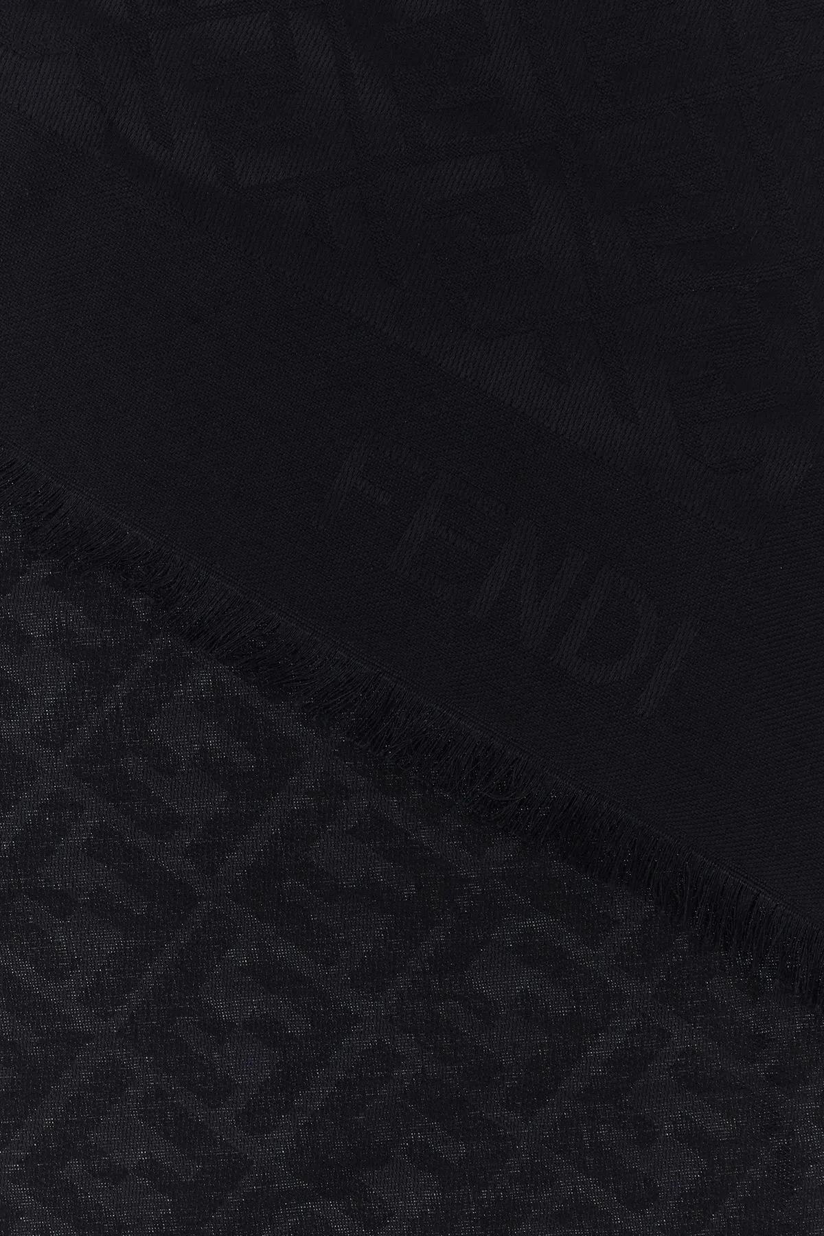 Fendi Ff Diagonal Silk Shawl In Blue