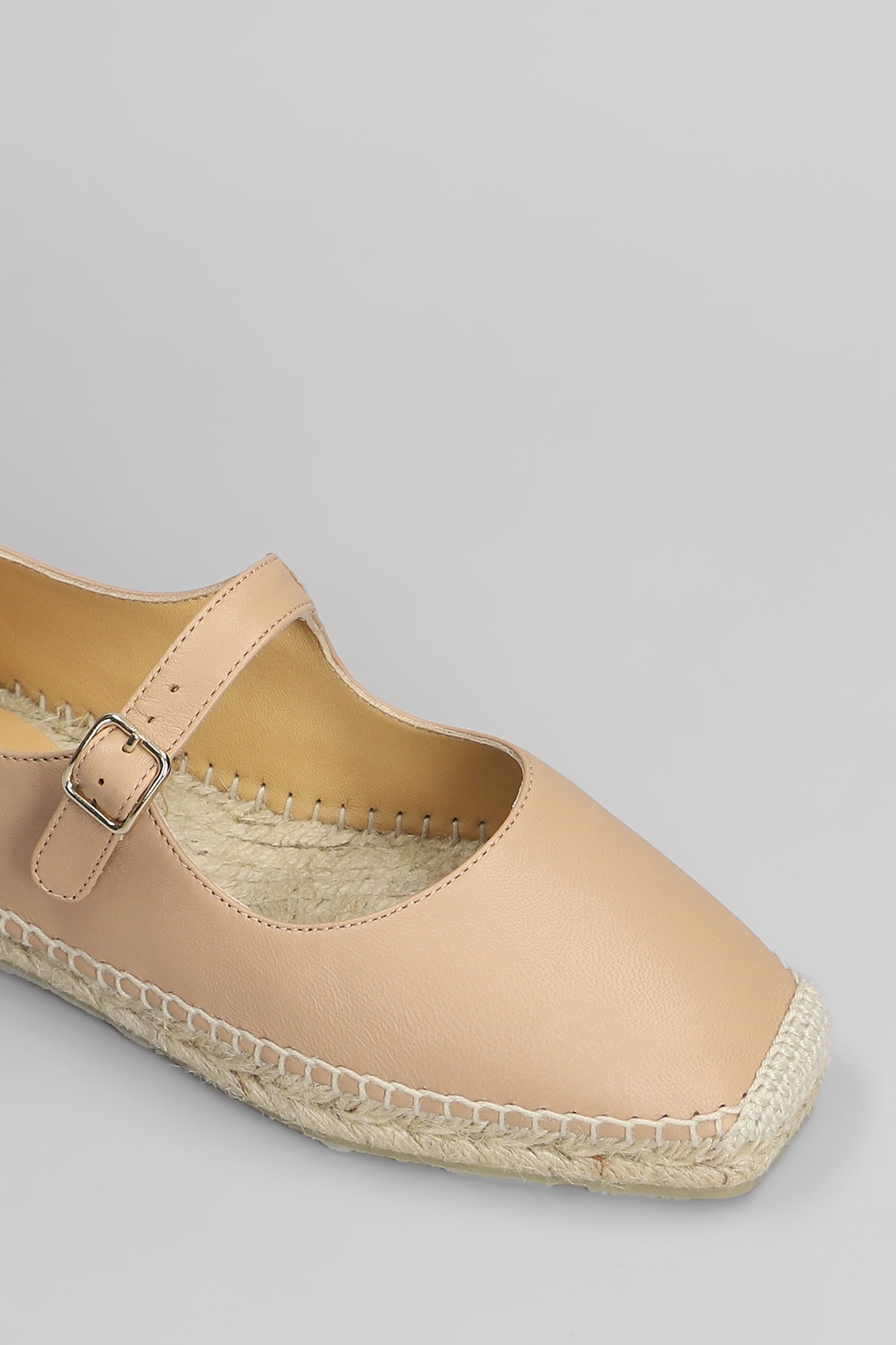 Castaã±er Pepa Leather Espadrilles In Powder
