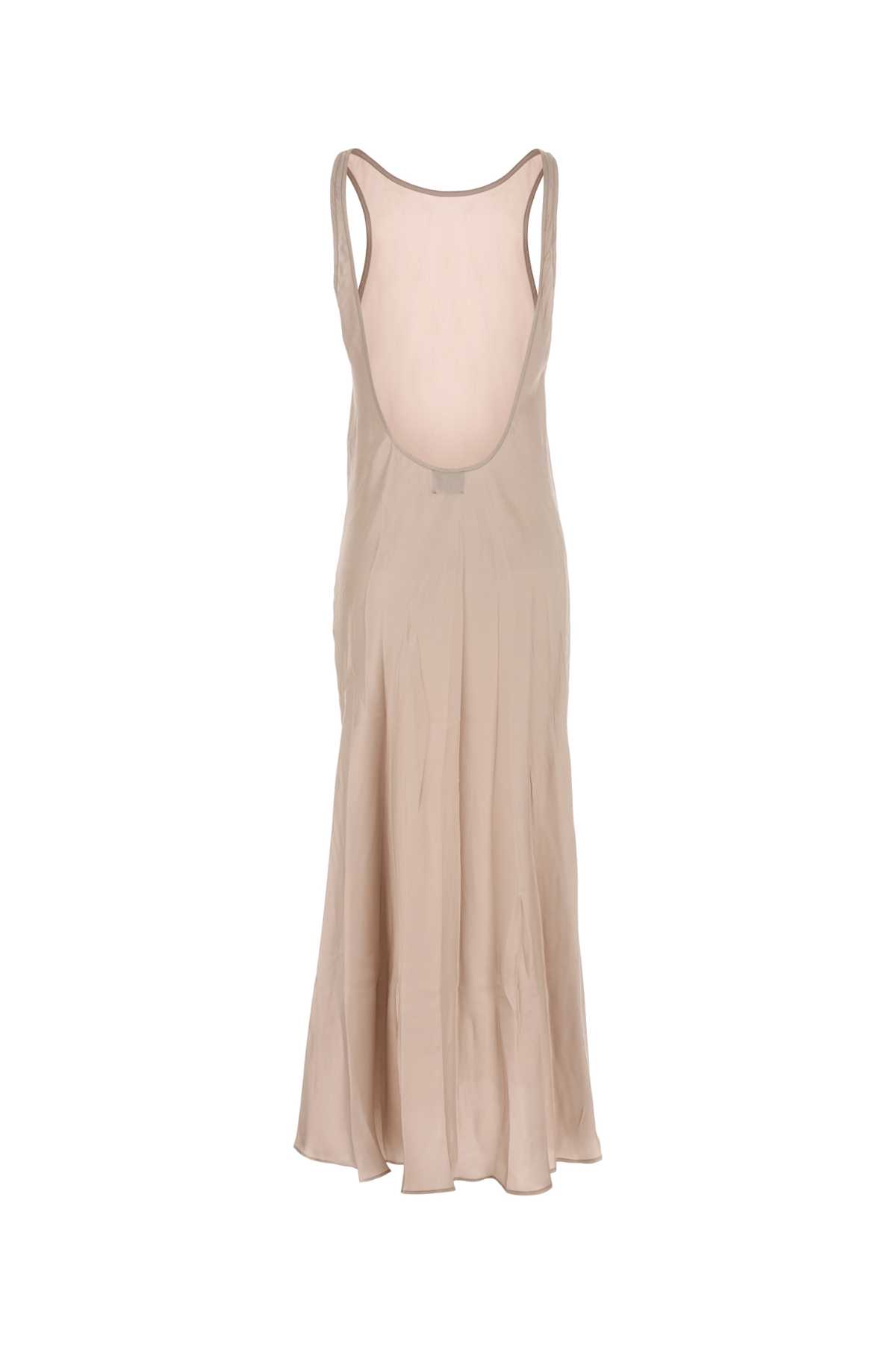 LE KASHA POWDER PINK SILK LONG DRESS 