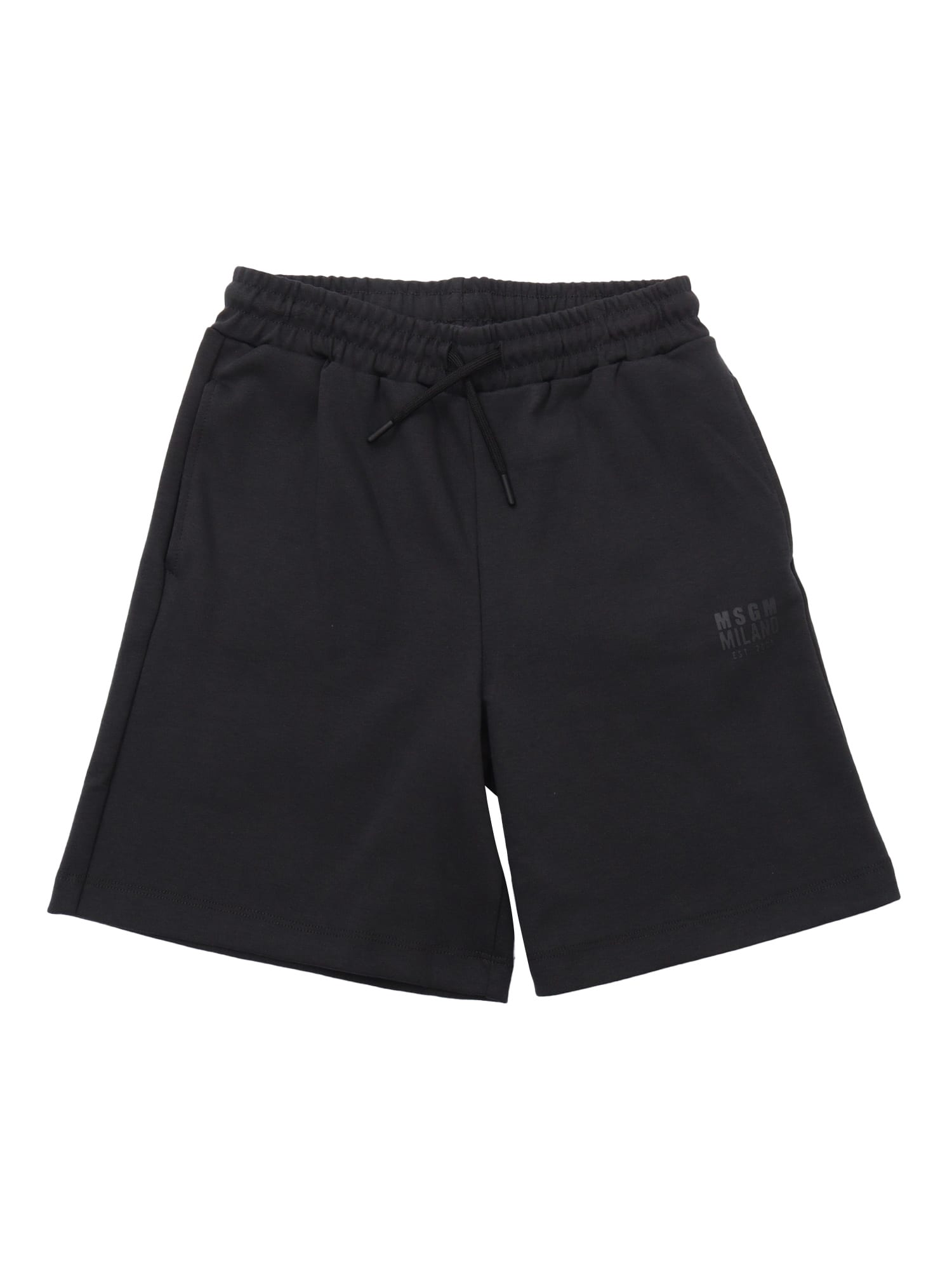 Msgm Kids' Interlock Bermuda Unisex In Black
