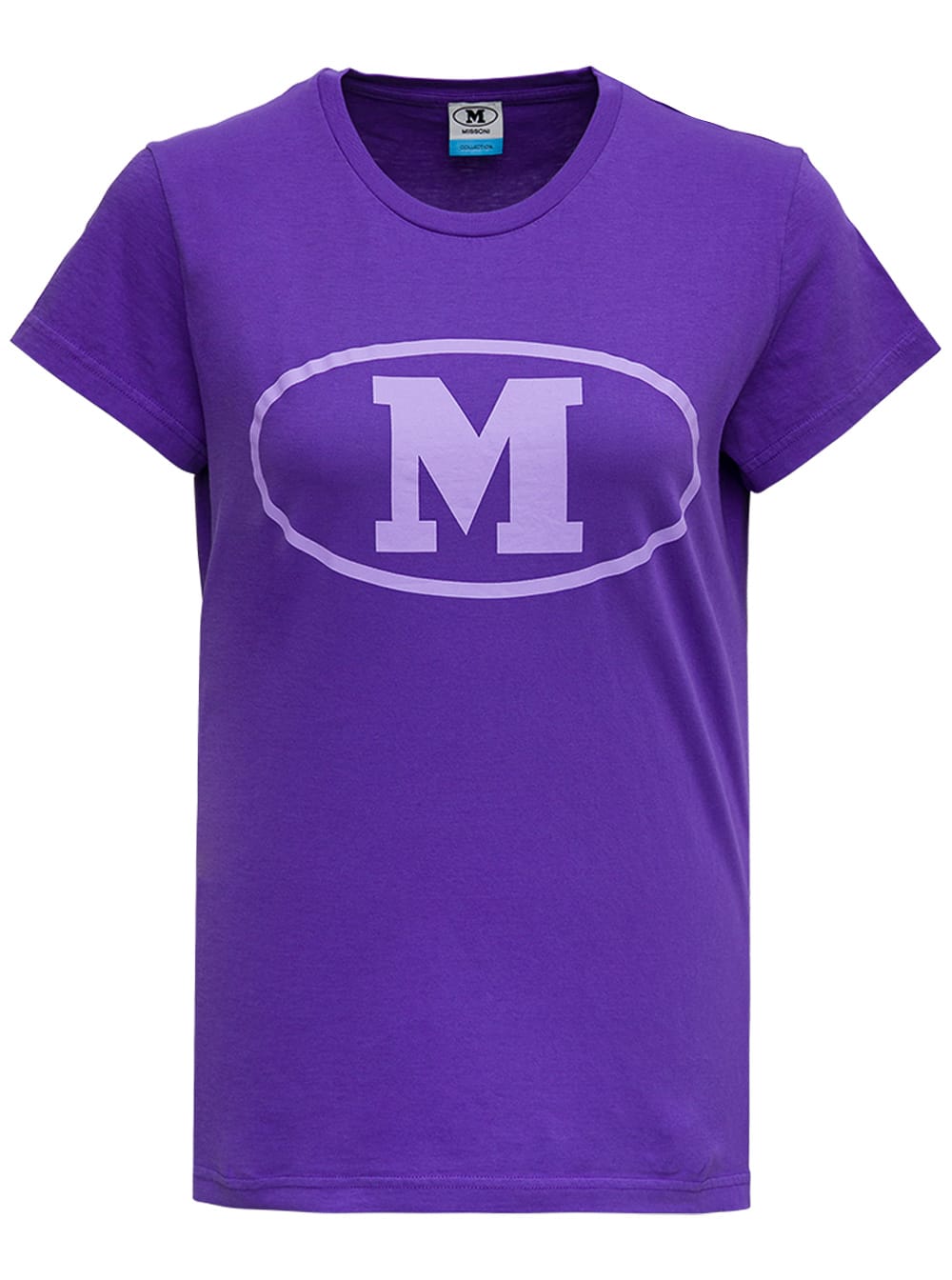 M Missoni Purple Cotton T-shirt With Logo Print