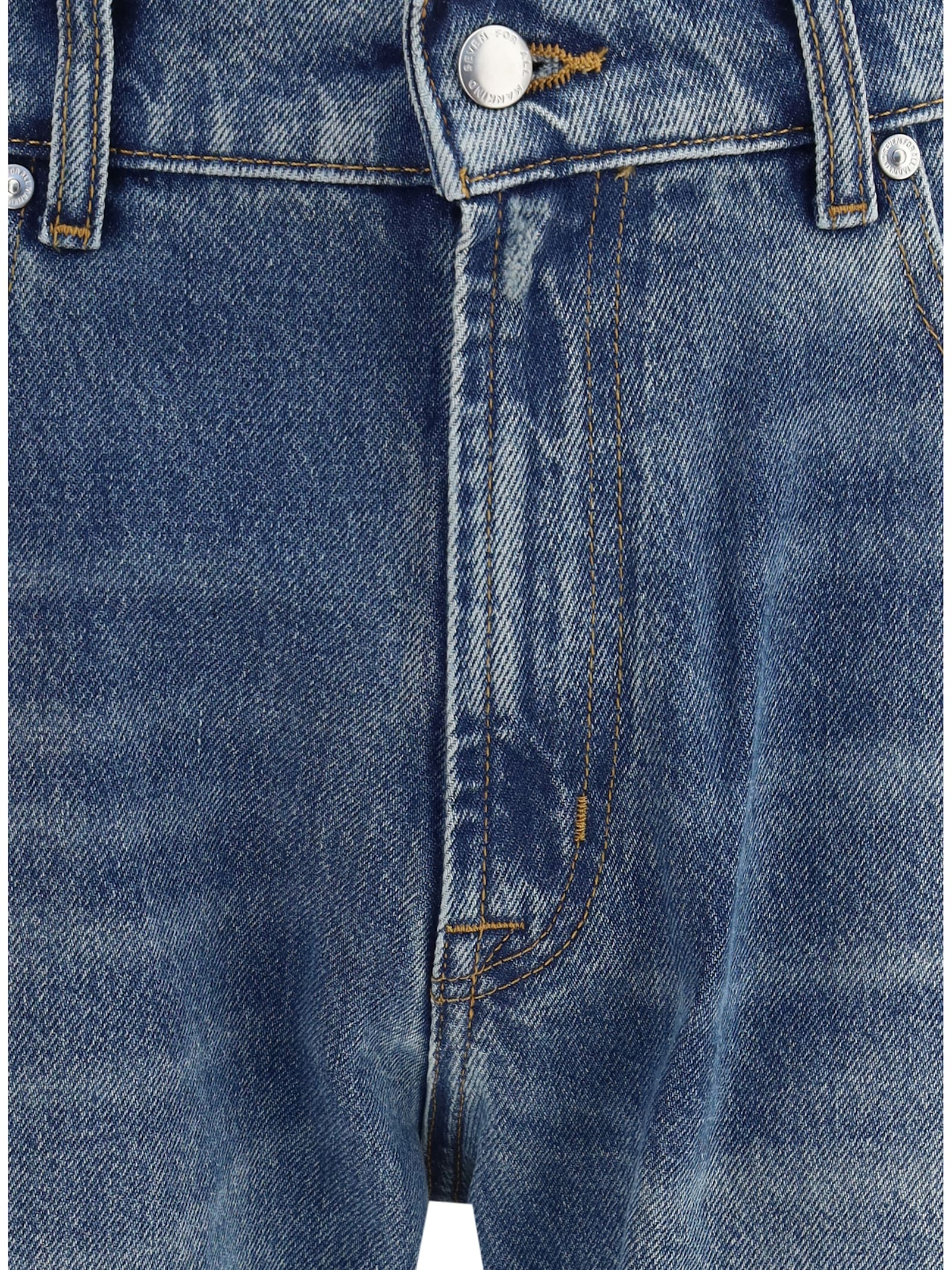 7 For All Mankind Bakersfield Modern Straight Jeans In Blue