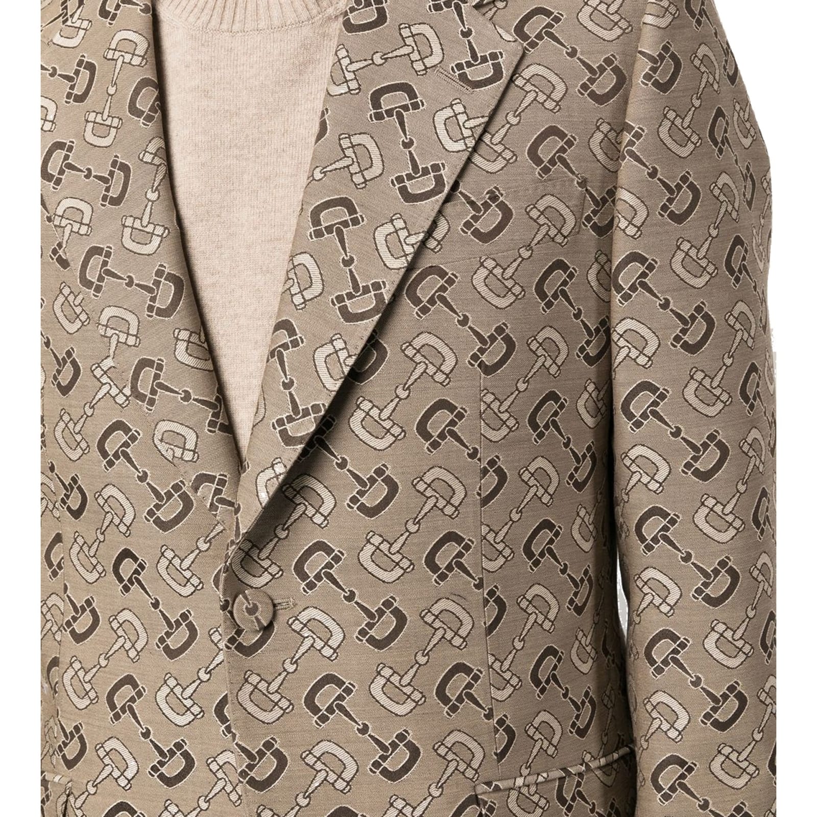 Shop Gucci Cotton And Wool Jacket In Beige