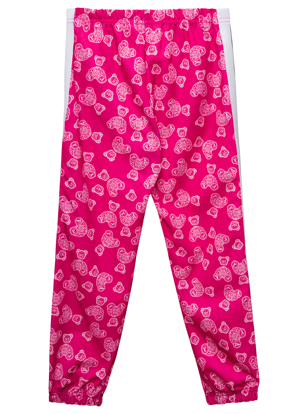 Shop Palm Angels Fuchsia Track Pants With All-over Paisley Teddy Bear Print In Cotton Blend Girl In Fuxia