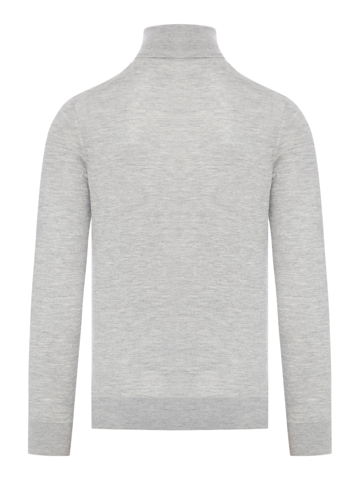 Shop Zegna Turtleneck, Regular Fit, Ribbed Bottom, Ribbed Collar In Grey Melange