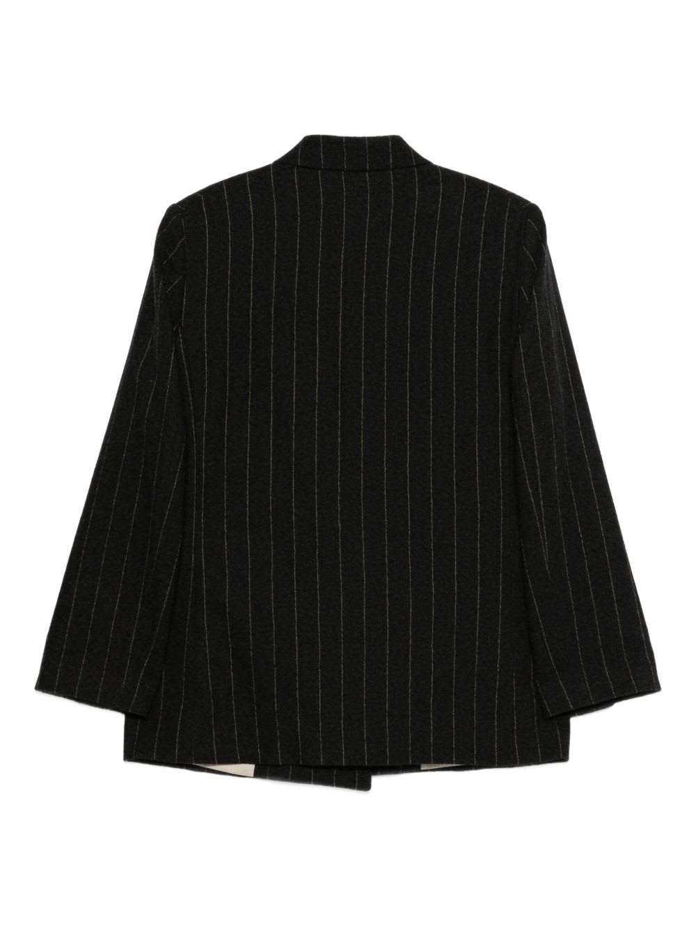 Alysi Pinstripe Double-breasted Jacket In Black