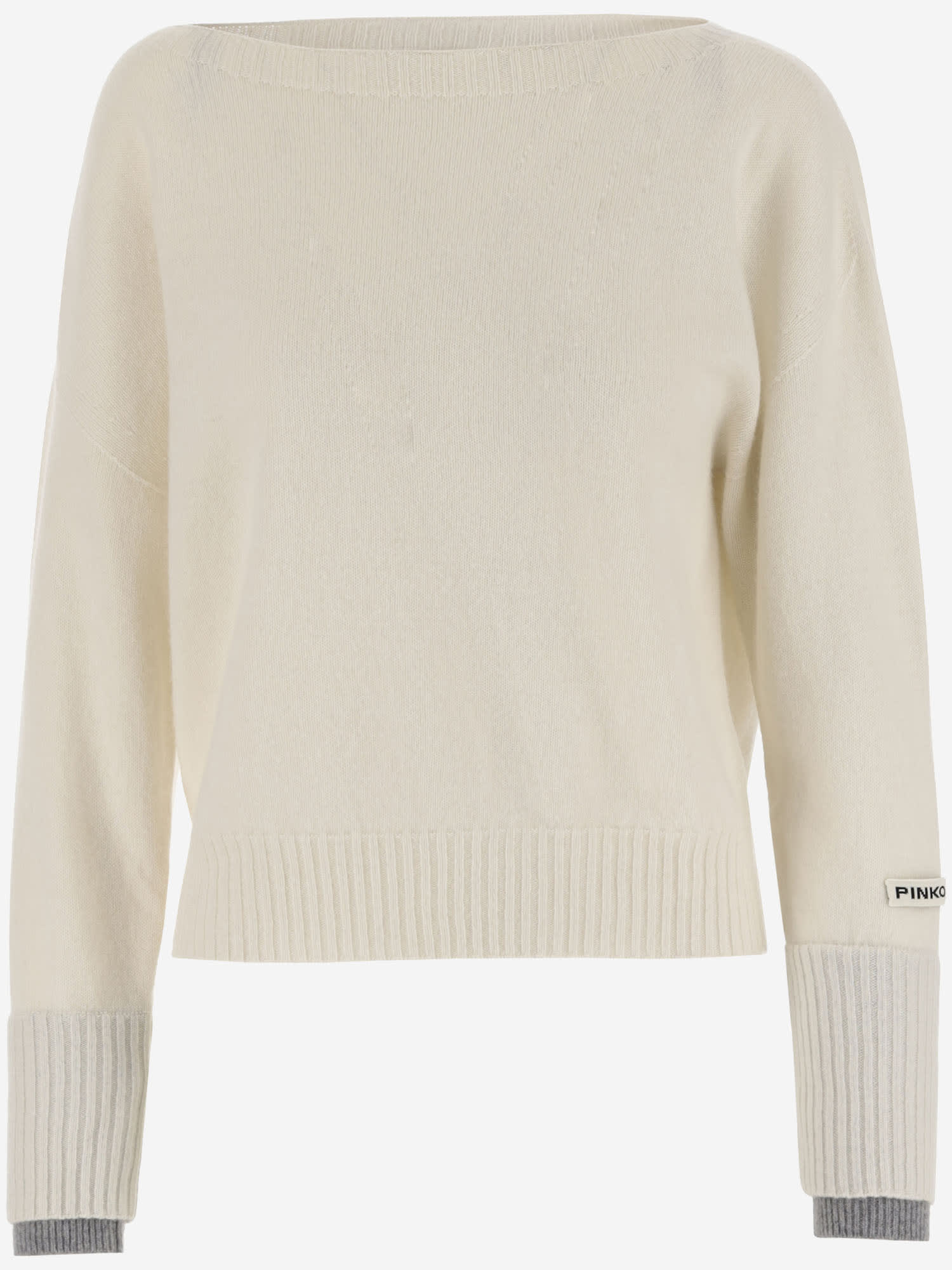 Shop Pinko Wool And Cashmere Sweater In White