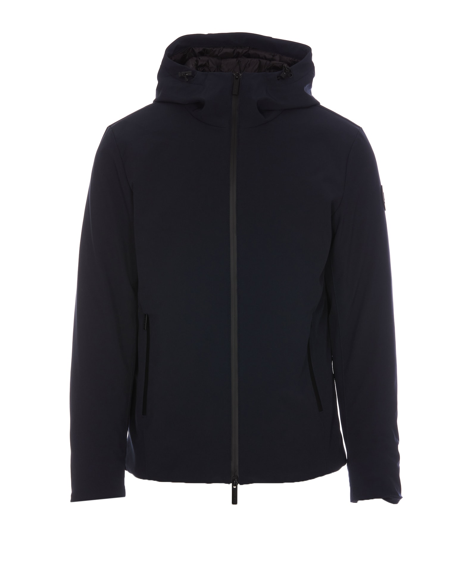 Shop Woolrich Pacific Soft Shell Down Jacket In Navy