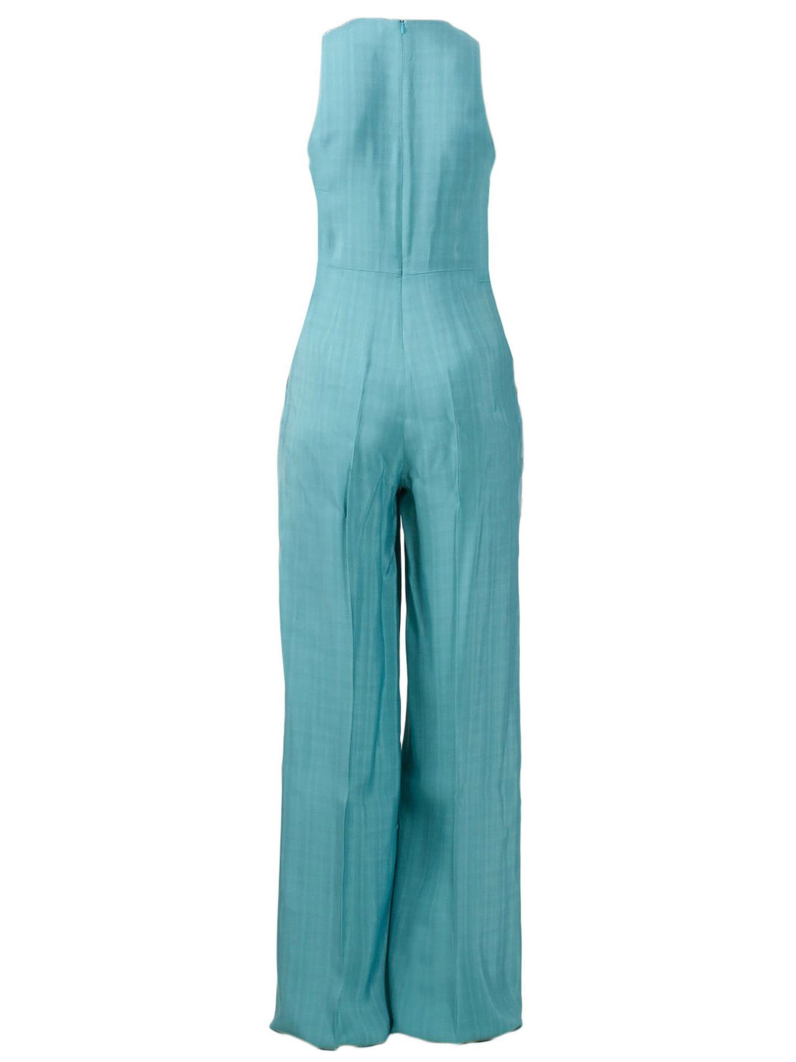 Shop Semicouture Aquamarine Sleeveless One-piece Jumpsuit In Verde