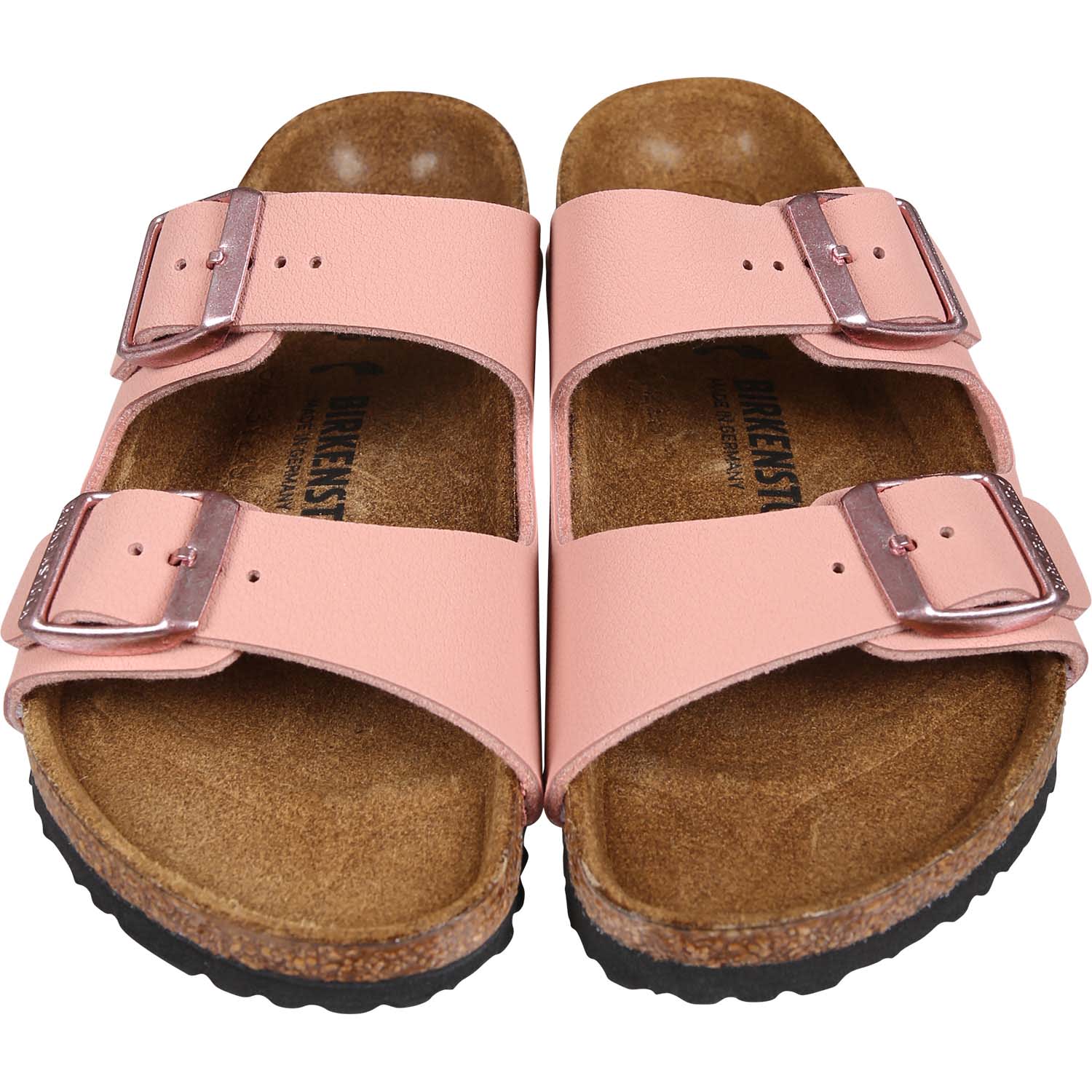 Shop Birkenstock Pink Arizona Bs Slippers For Girl
