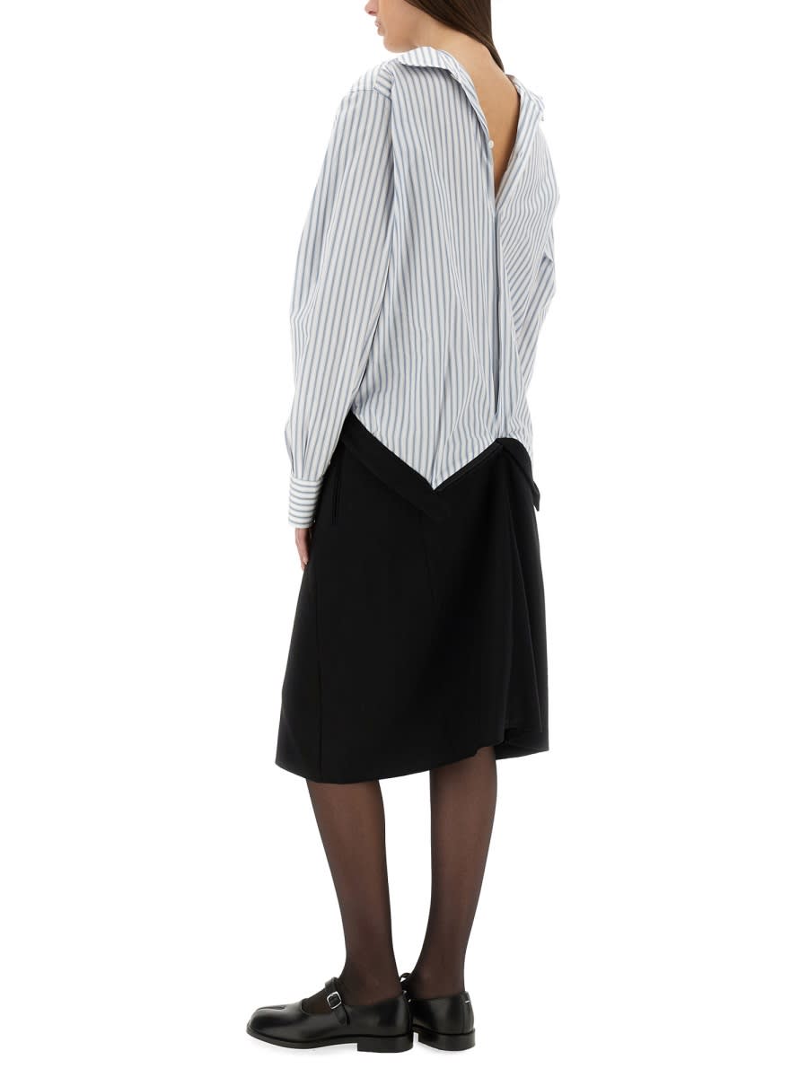 Maison Margiela Striped Dress-shirt Featuring Button Detail In Multicolour