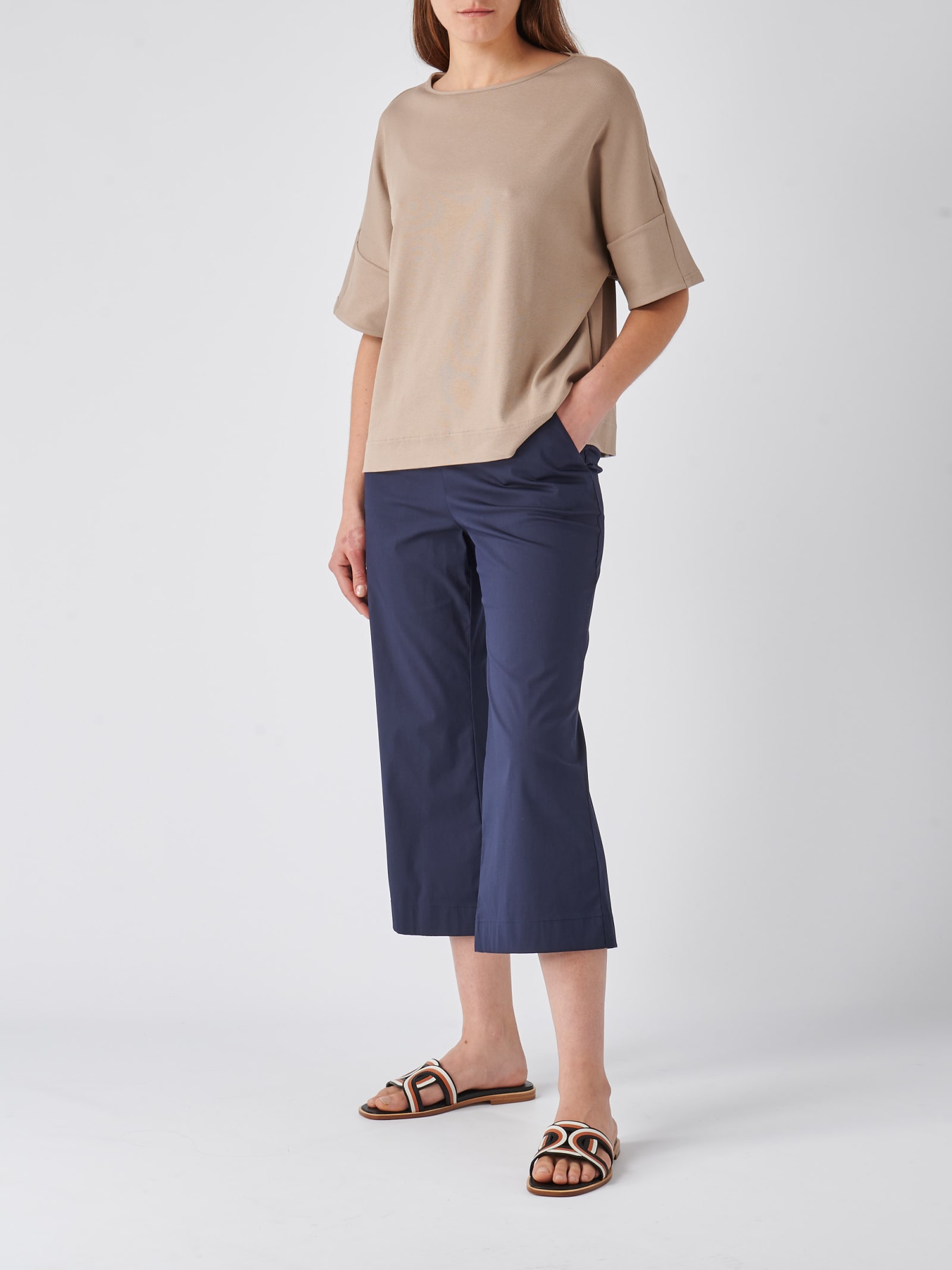 Shop Gran Sasso Cotton Trousers In Blu