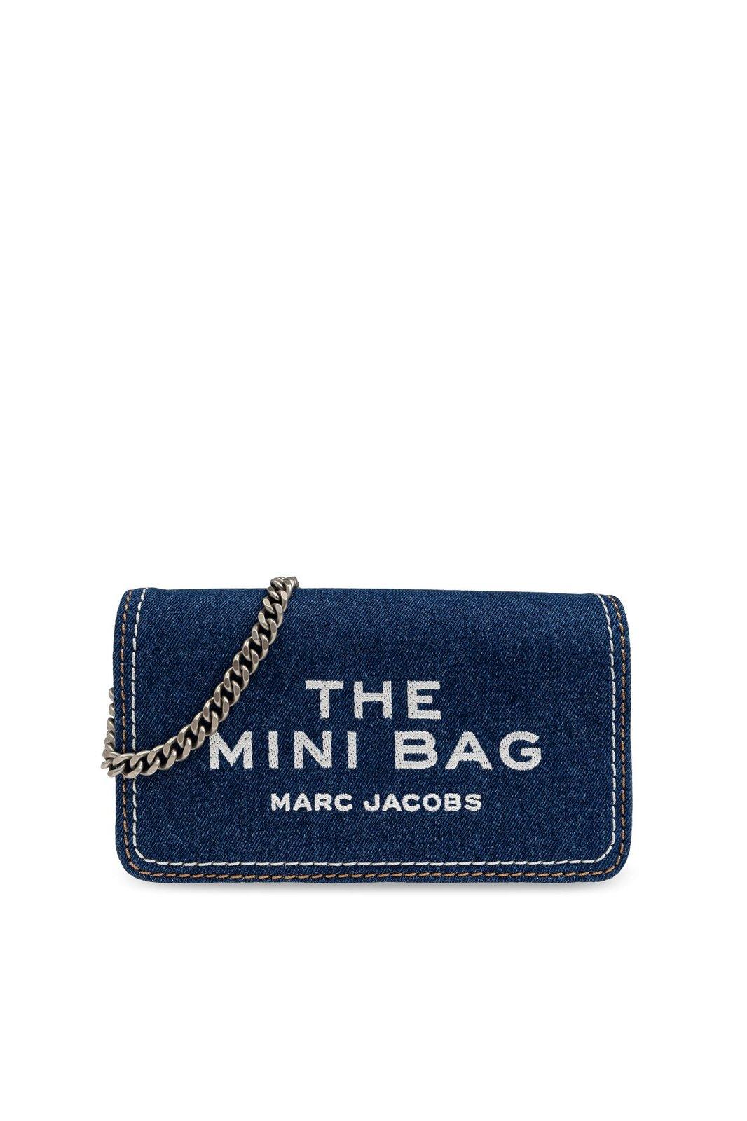 Shop Marc Jacobs The Denim Chain Mini Shoulder Bag In Dark Wash