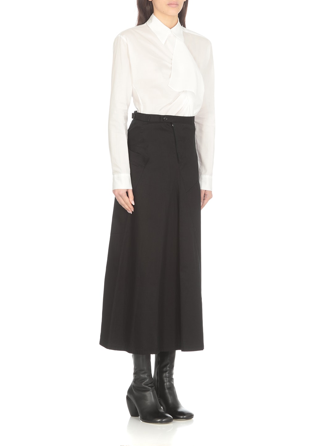Shop Y's Cotton Skirt In Black