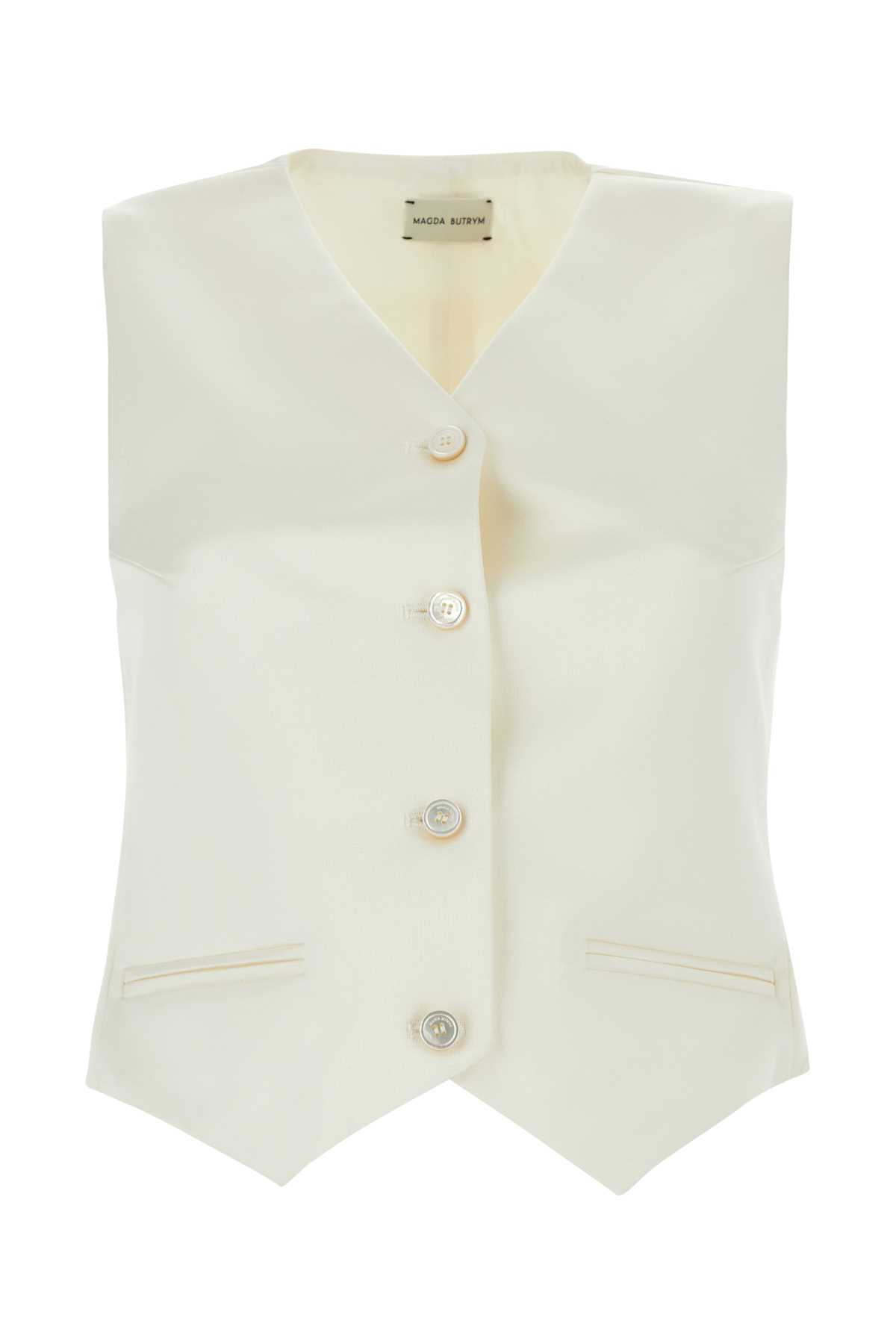 Ivory Cotton Blend Vest