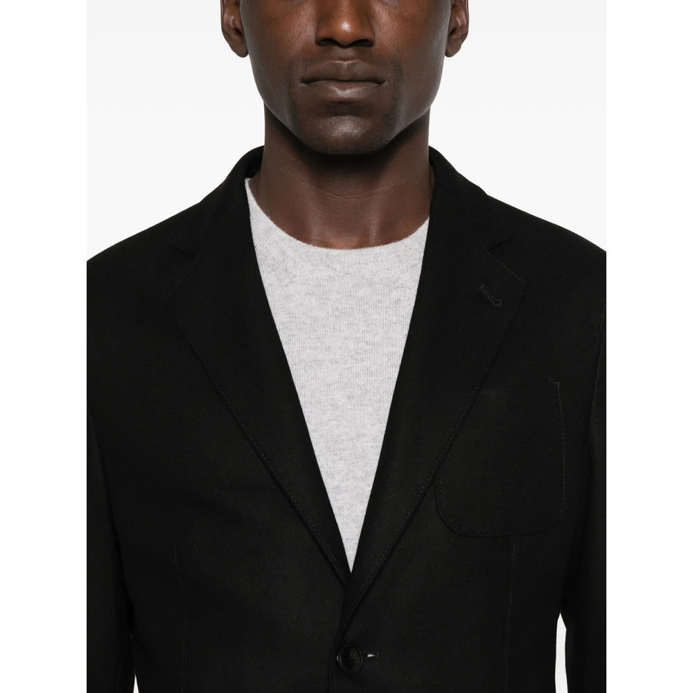 Giorgio Armani Two-button Patch-pocket Jacket In Black