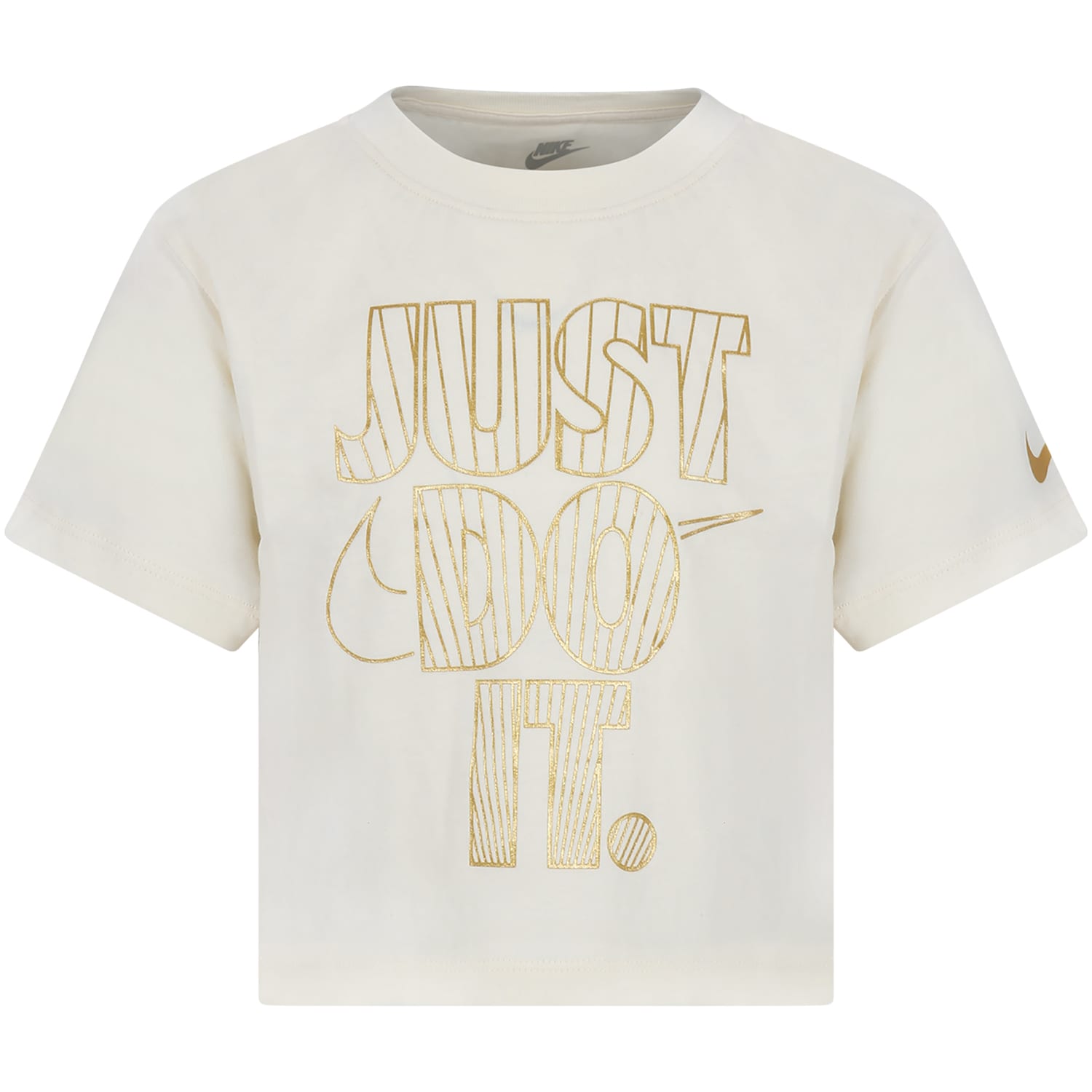 Nike Ivory T-shirt For Girl With Writing In Ivory