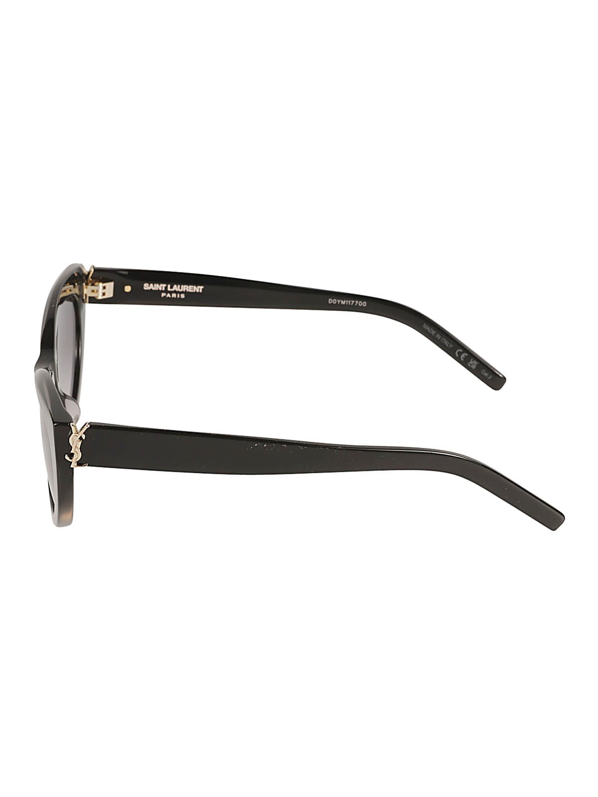 Saint Laurent Ysl Hinge Oval Frame Sunglasses In Black