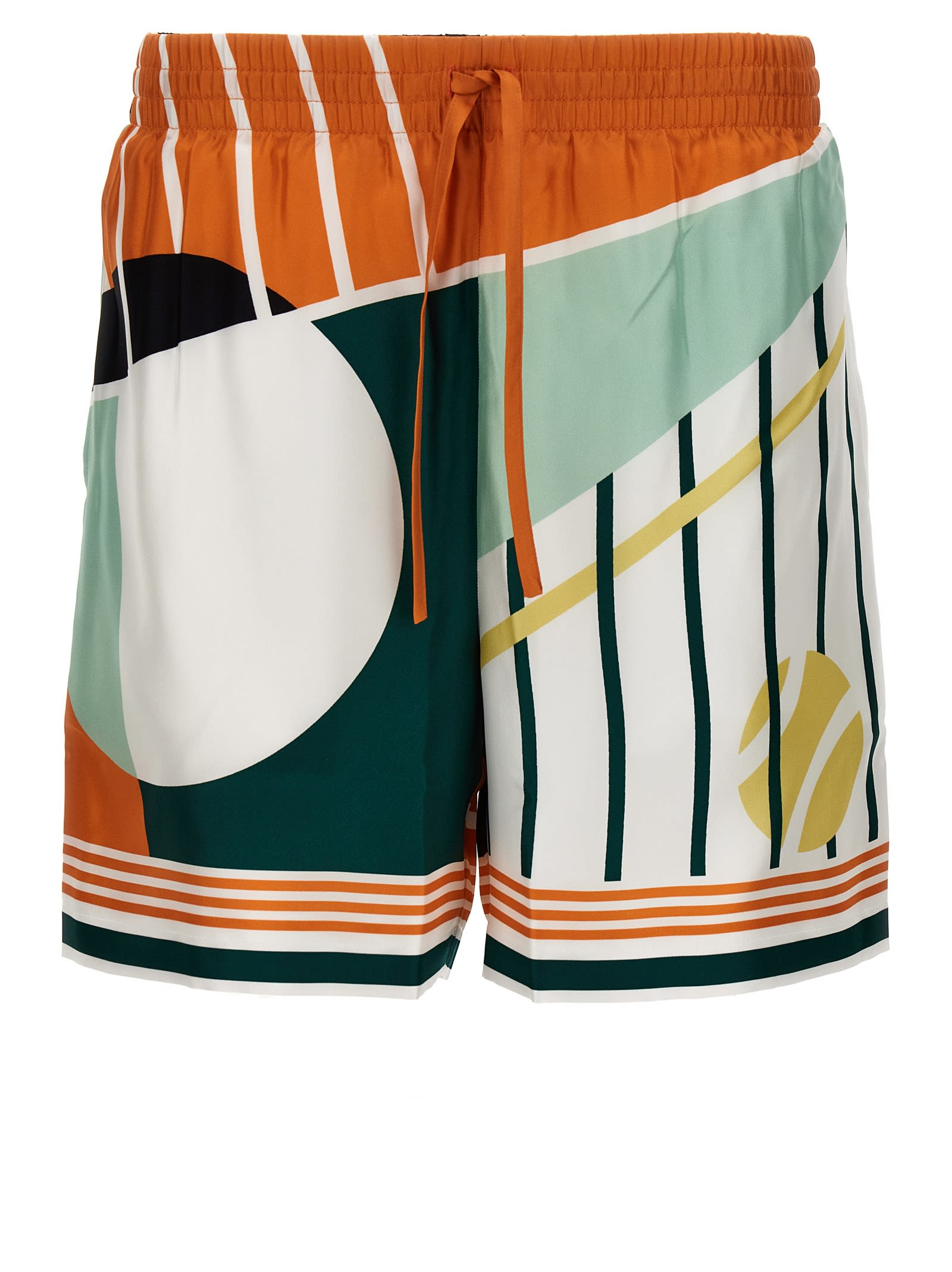 Shop Casablanca Court Abstrait Bermuda Shorts In Multicolour