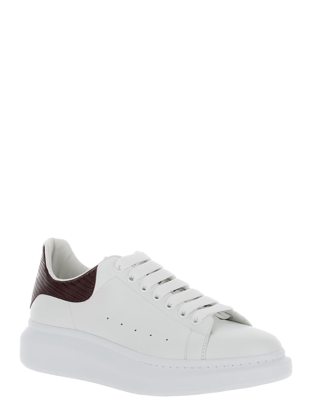 Shop Alexander Mcqueen White Sneakers With Oversized Platform In Leather Man