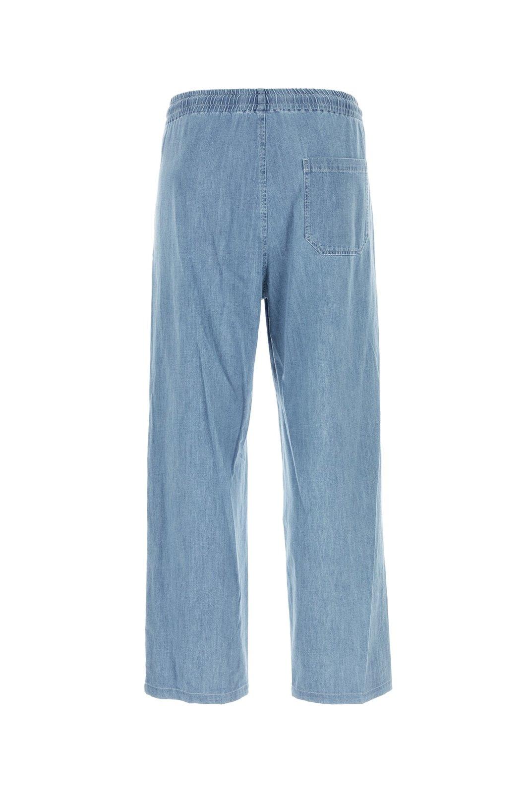 Shop Apc Elasticated Drawstring Waistband Jeans In Blu