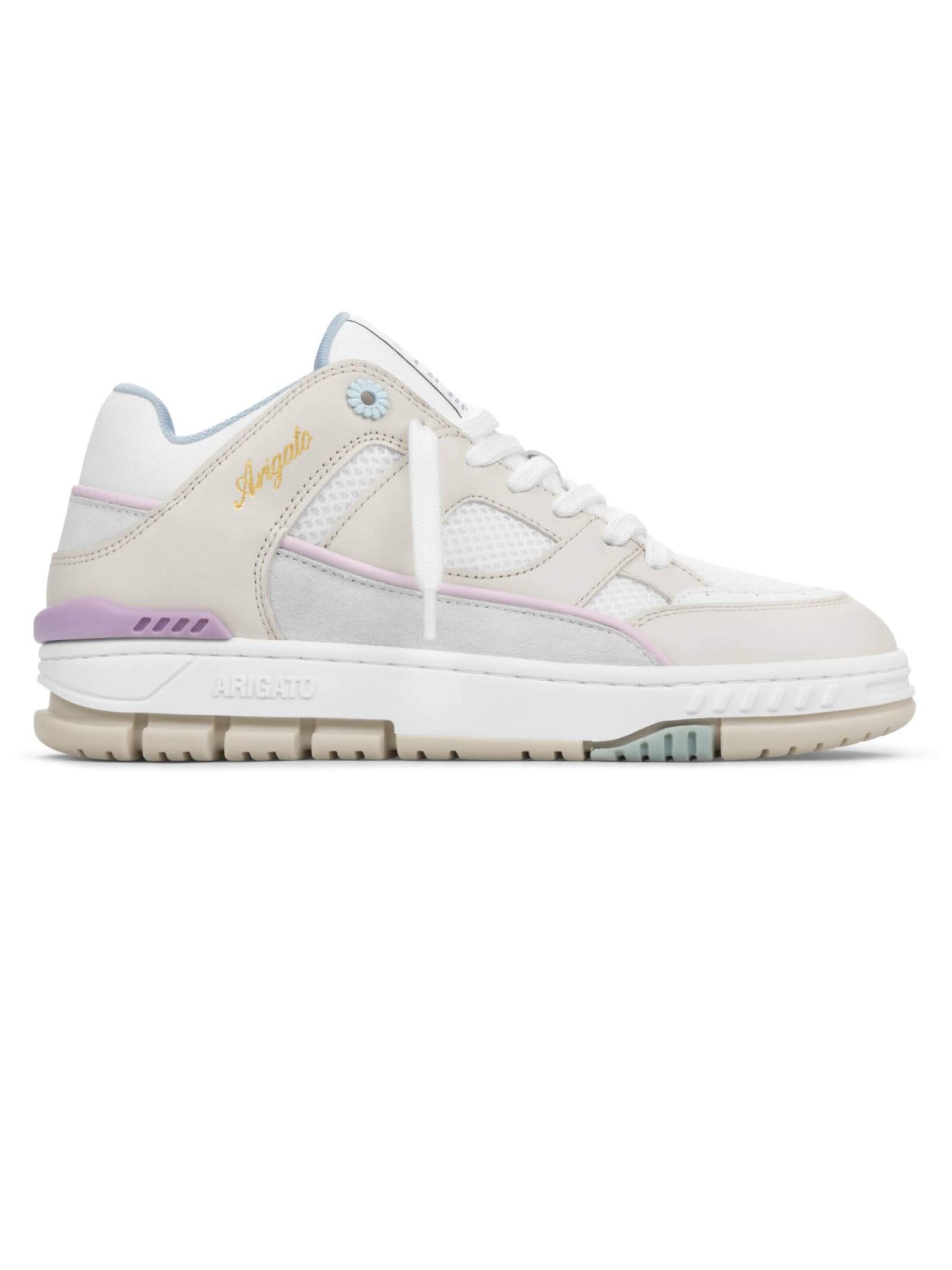 Shop Axel Arigato White And Lilac Area Lo Sneaker In Beige