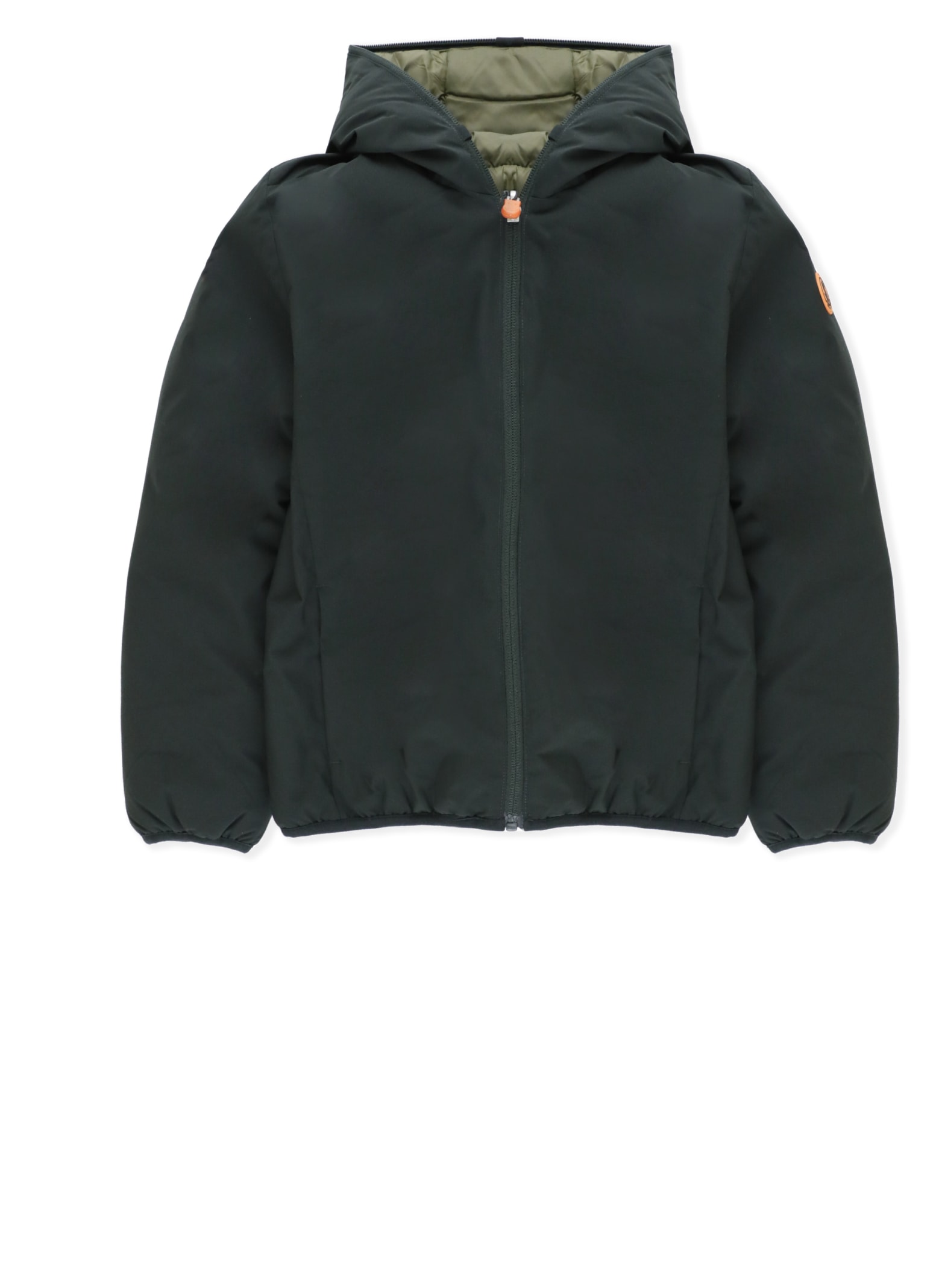 Save The Duck Kids' Oliver Reversible Padded Jacket In Green Black