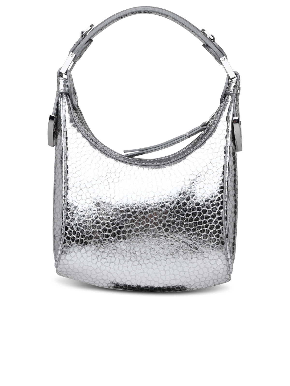 BY FAR COSMO SILVER LEATHER BAG