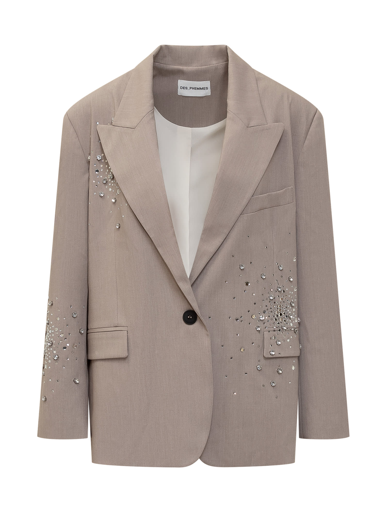 Des Phemmes Jacket With Rhinestones