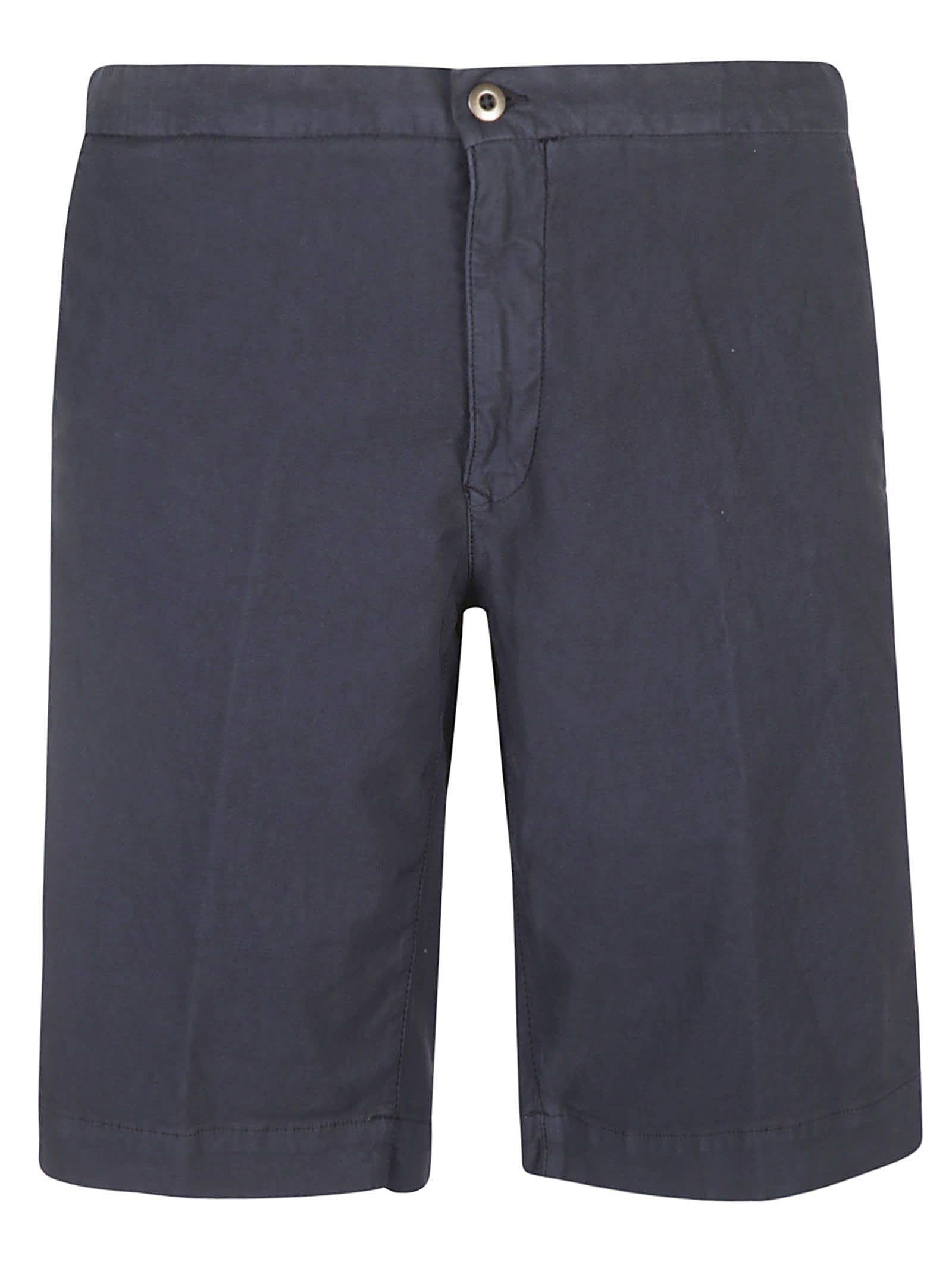 Incotex Ribbed Waist Plain Shorts In Bluette