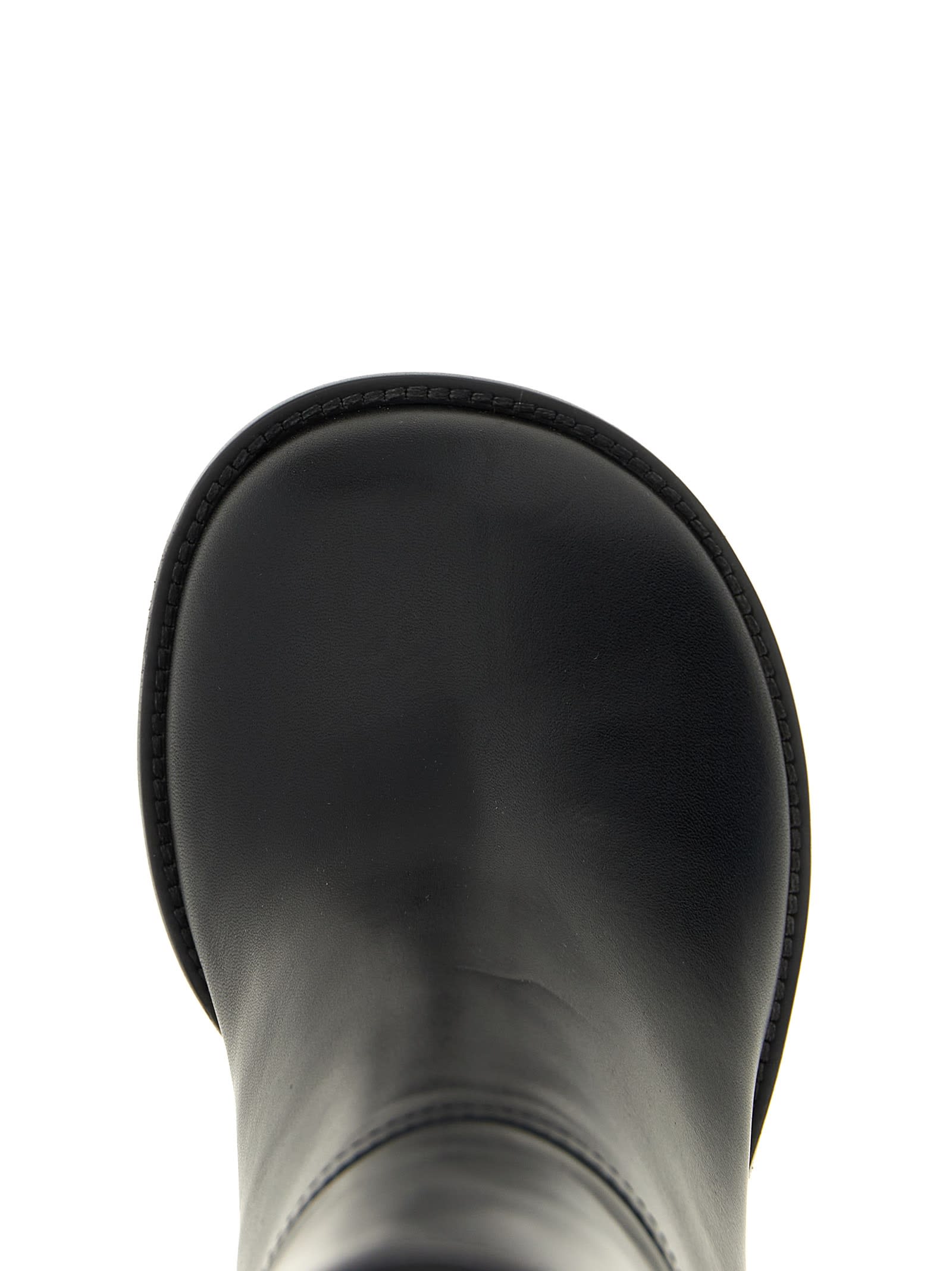 Dries Van Noten Curved Wedge Heel Boots In Black