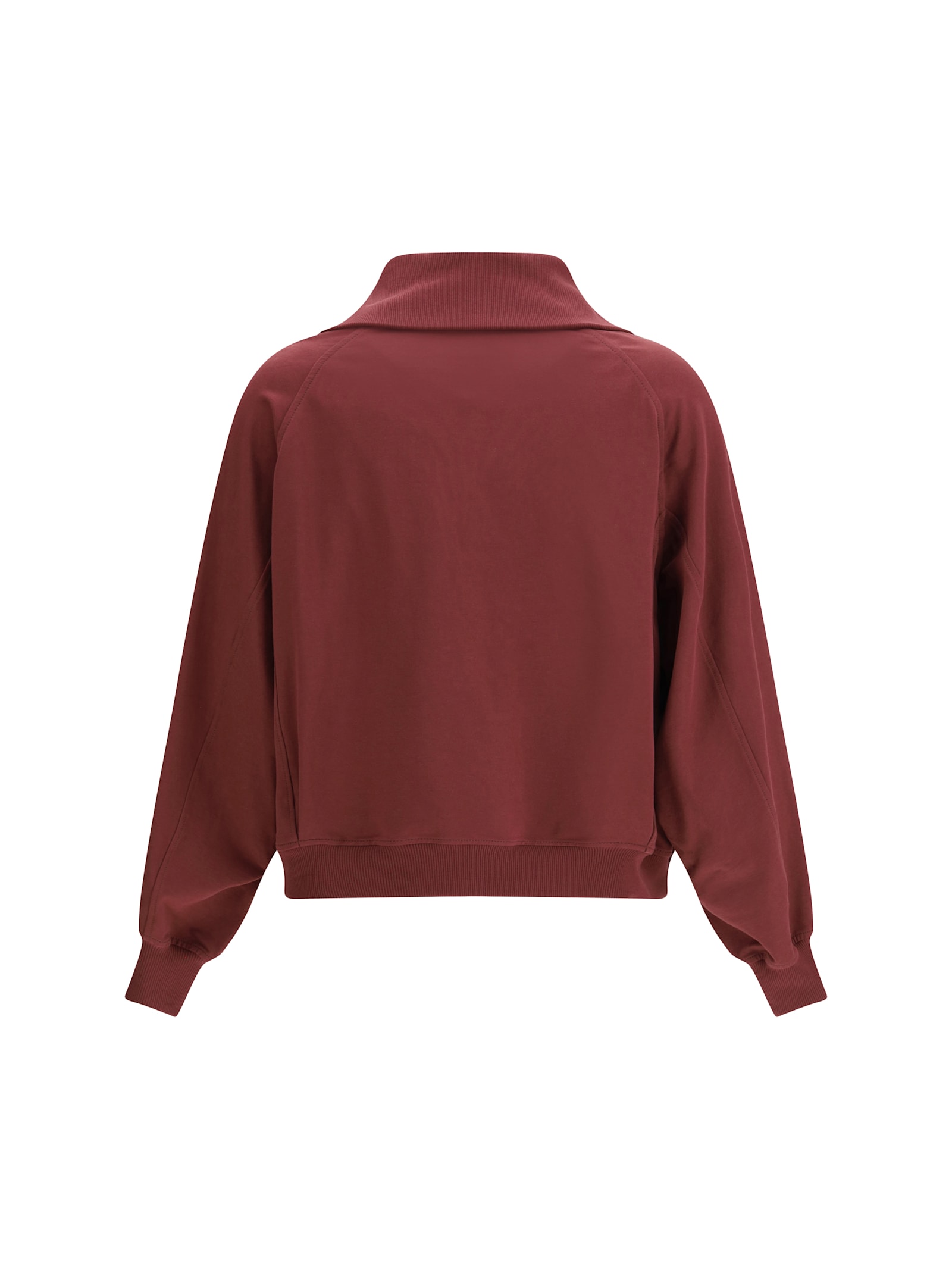 Brunello Cucinelli Shiny Flap Detail Sweatshirt Bordeaux In Burgundy