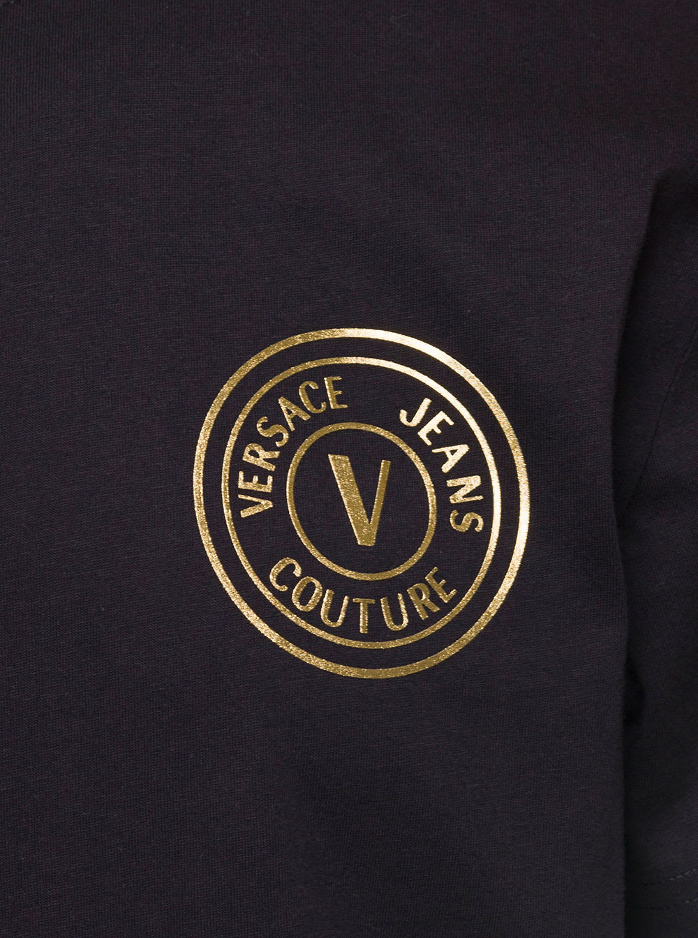 Versace Jeans Couture: Black V-Emblem Sweater