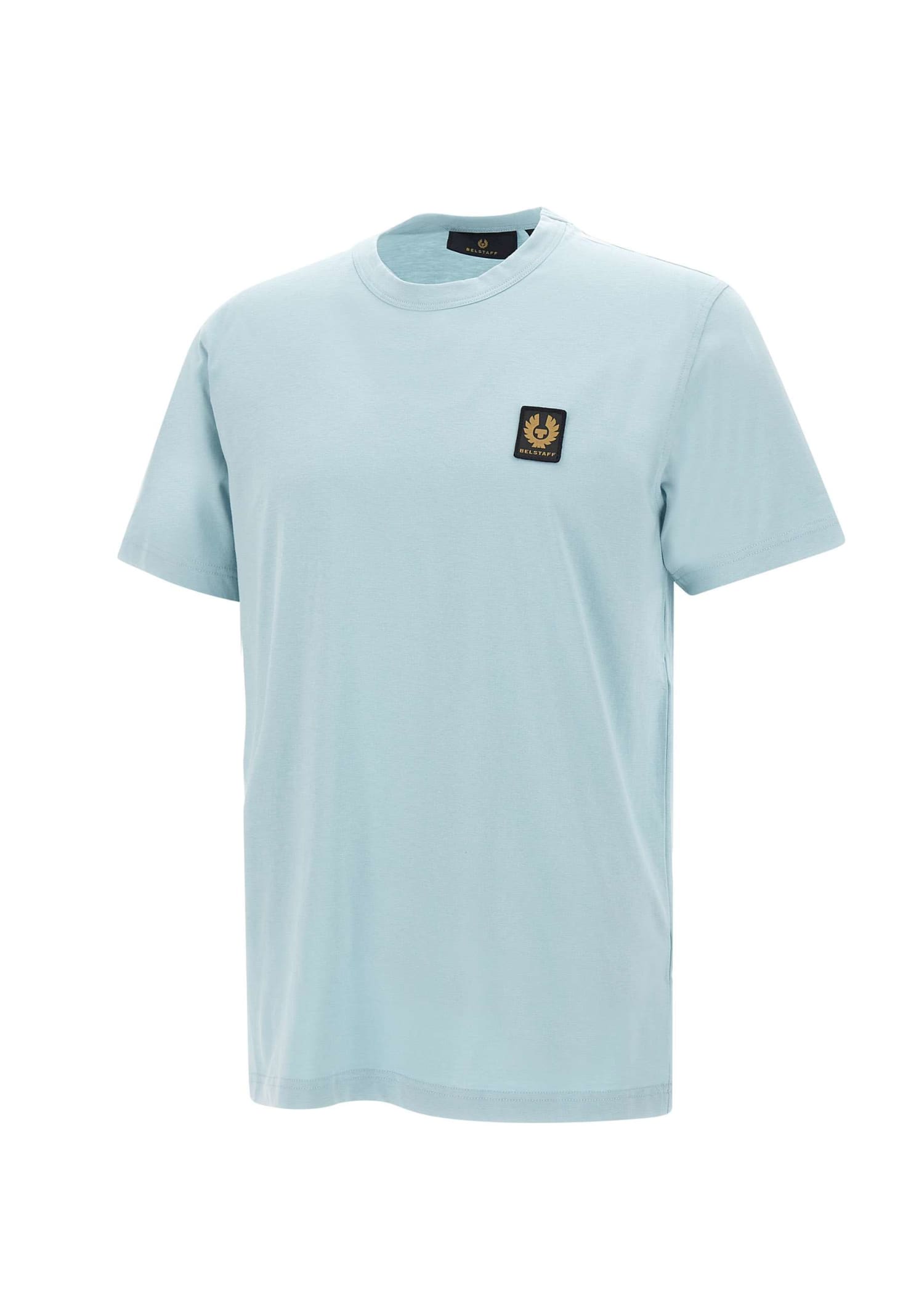 Shop Belstaff Cotton T-shirt In Light Blue