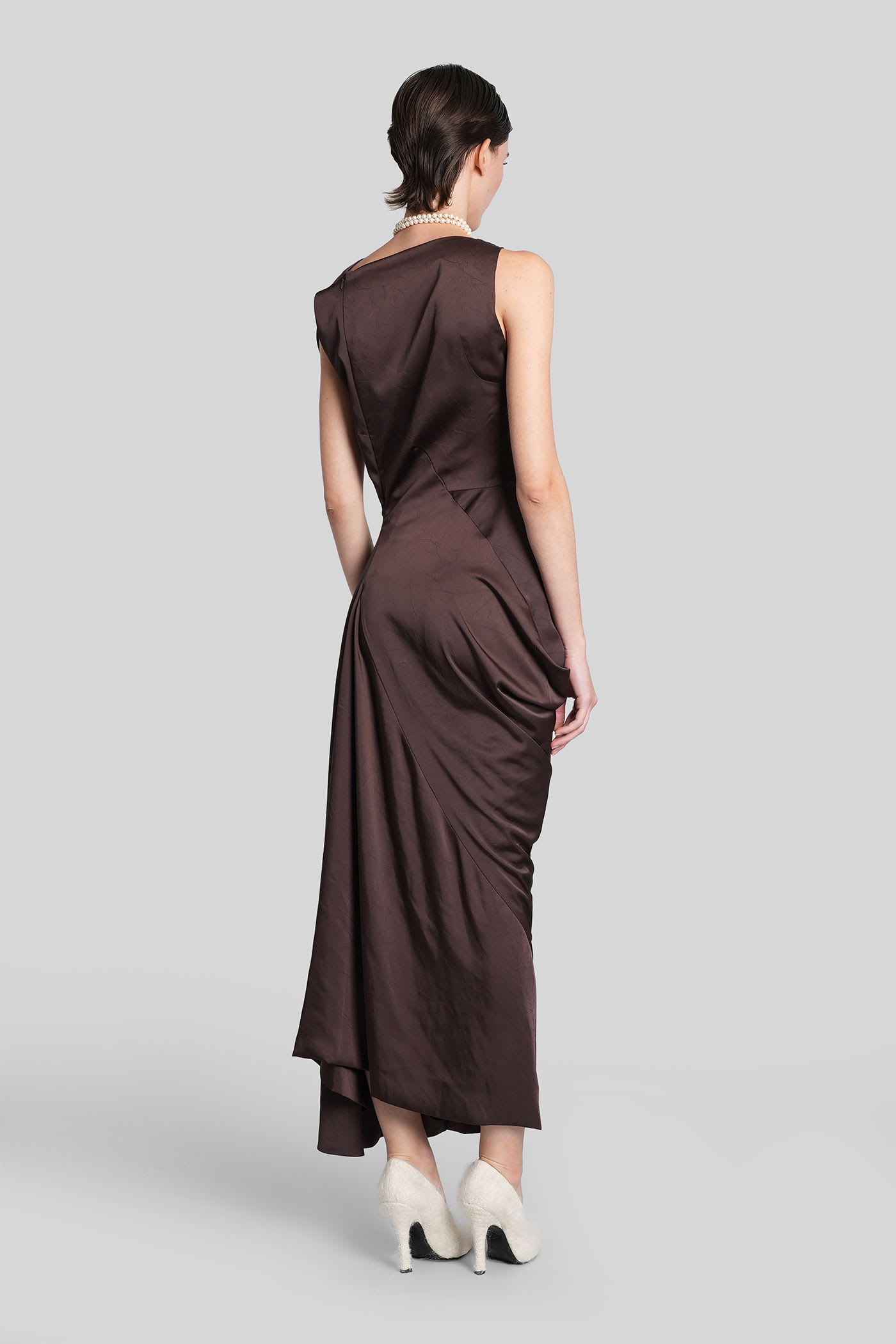 Vivienne Westwood Brown Polyester Cocktail Dress In Brown