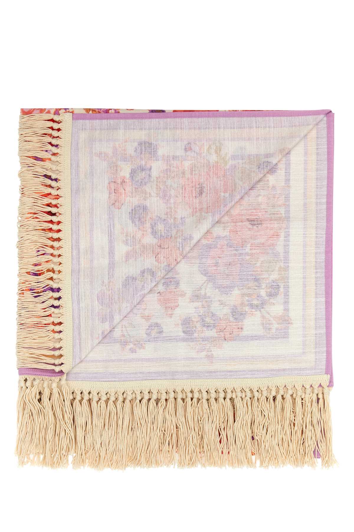 Zimmermann Printed Cotton Beach Towel In Redpurplefloral