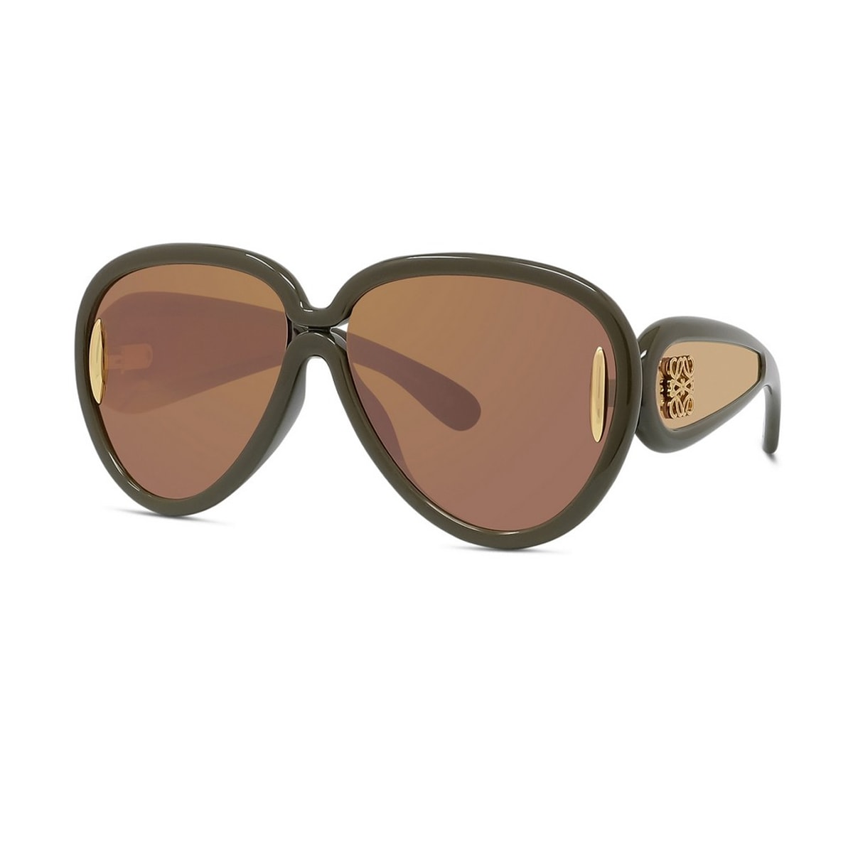 Loewe Lw40132i Paulas Ibiza 96c Verde Sunglasses In Brown