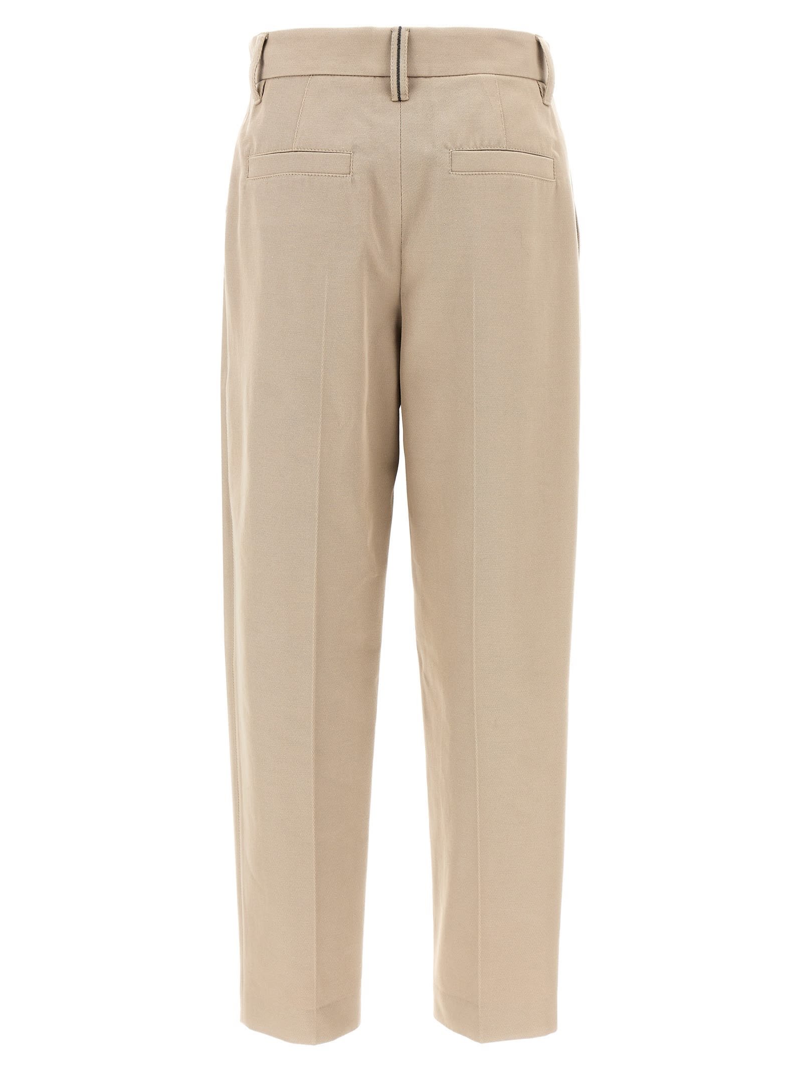 Shop Brunello Cucinelli Canvas Pants In Beige