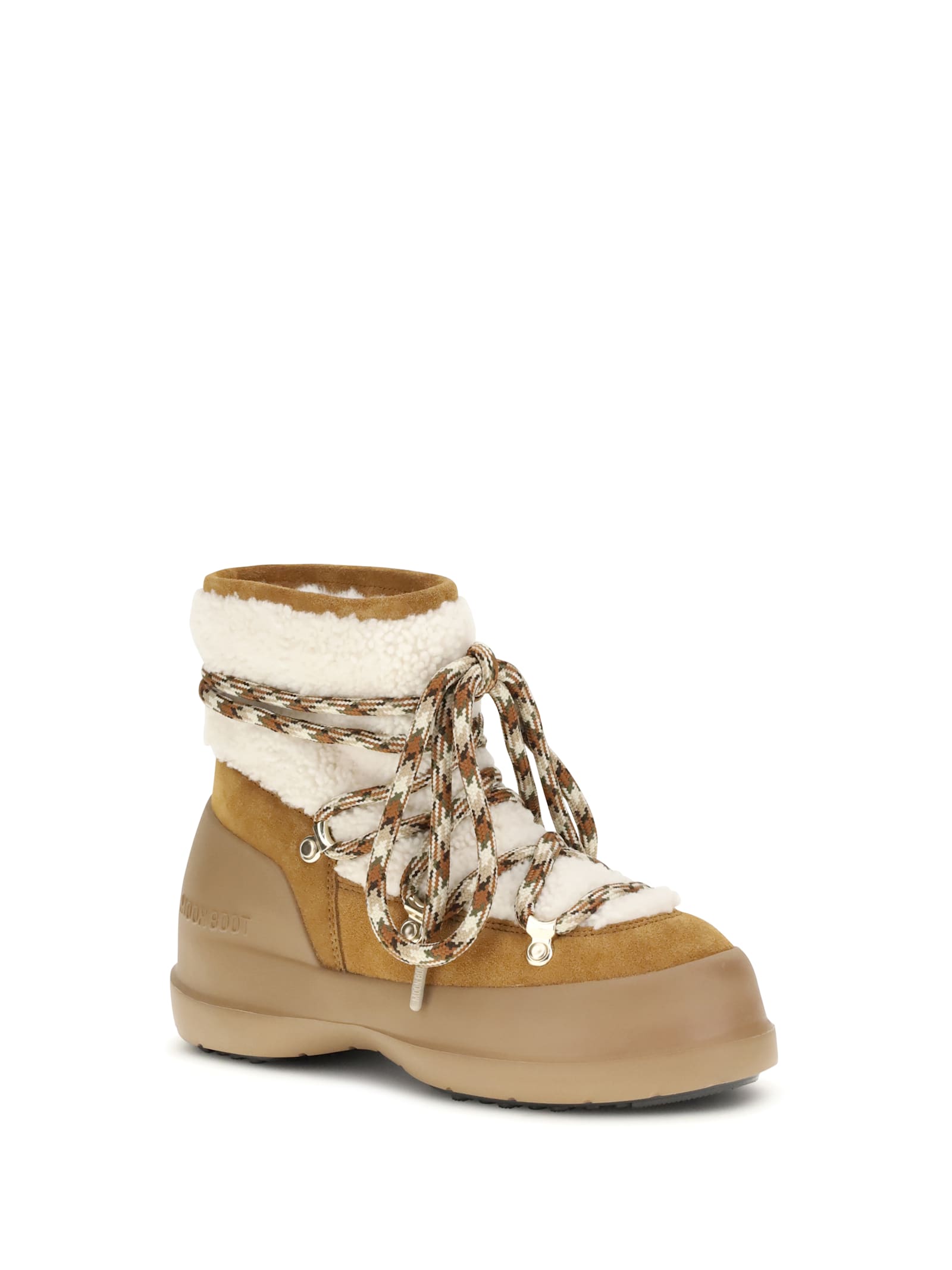 Moon Boot Luna Shearling Ankle Boots In Brown