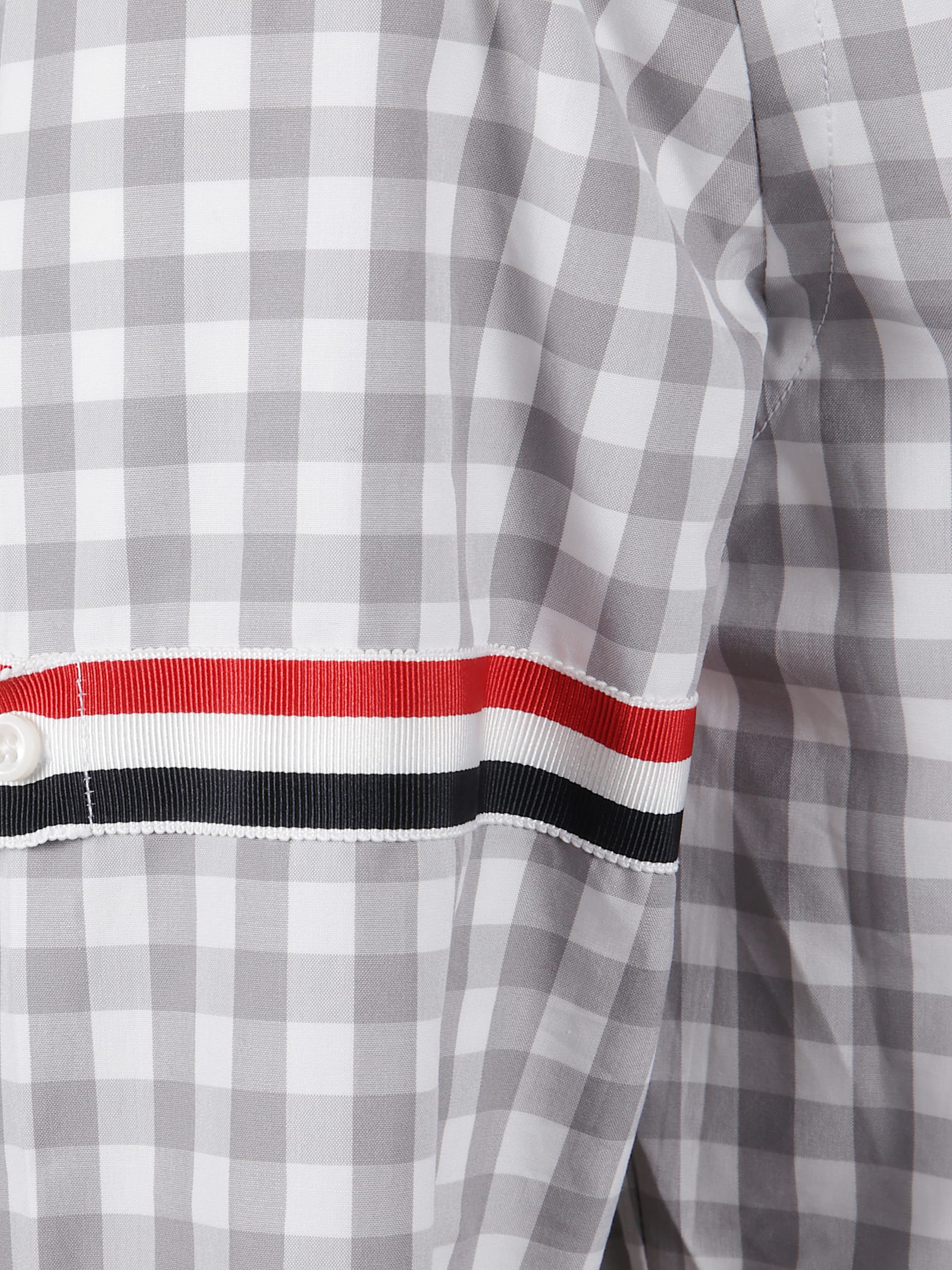 Thom Browne Gray Classic Long Sleeve Point Collar Shirt In White